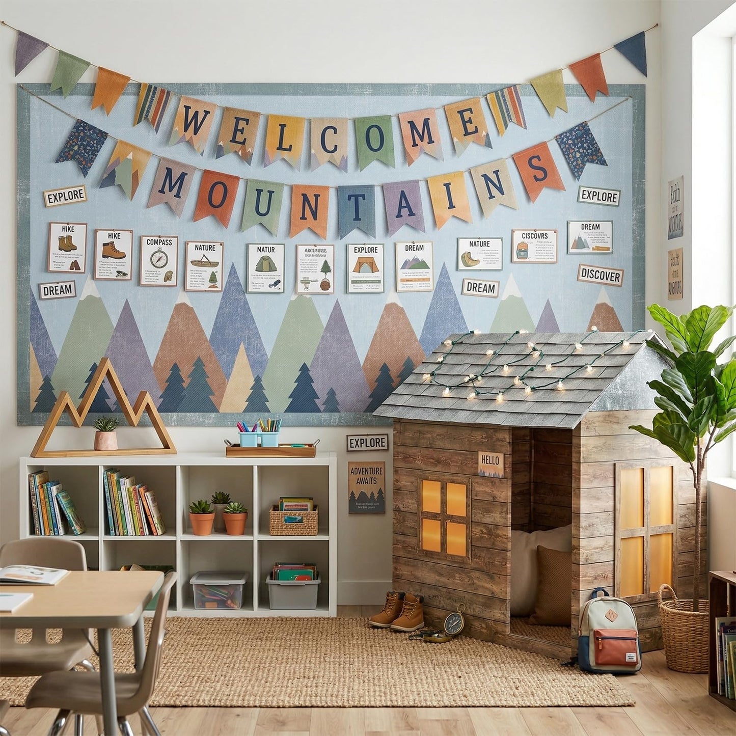 Moving Mountains Bulletin Board Paper Roll Mountain Bulletin Board Background Paper Back to School Classroom Decor Poster for Art Craft DIY Projects Home Office Classroom Party Supplies 17.7in x 20ft