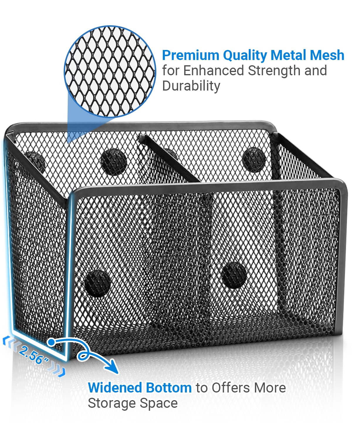 Magnetic Pen Holder, Metal Strong Magnet Pen Cup Magnetic Marker Storage Basket Locker Organizer for Whiteboard Refrigerator Fridge Locker Accessories Classroom Must Haves Teachers School Supplies