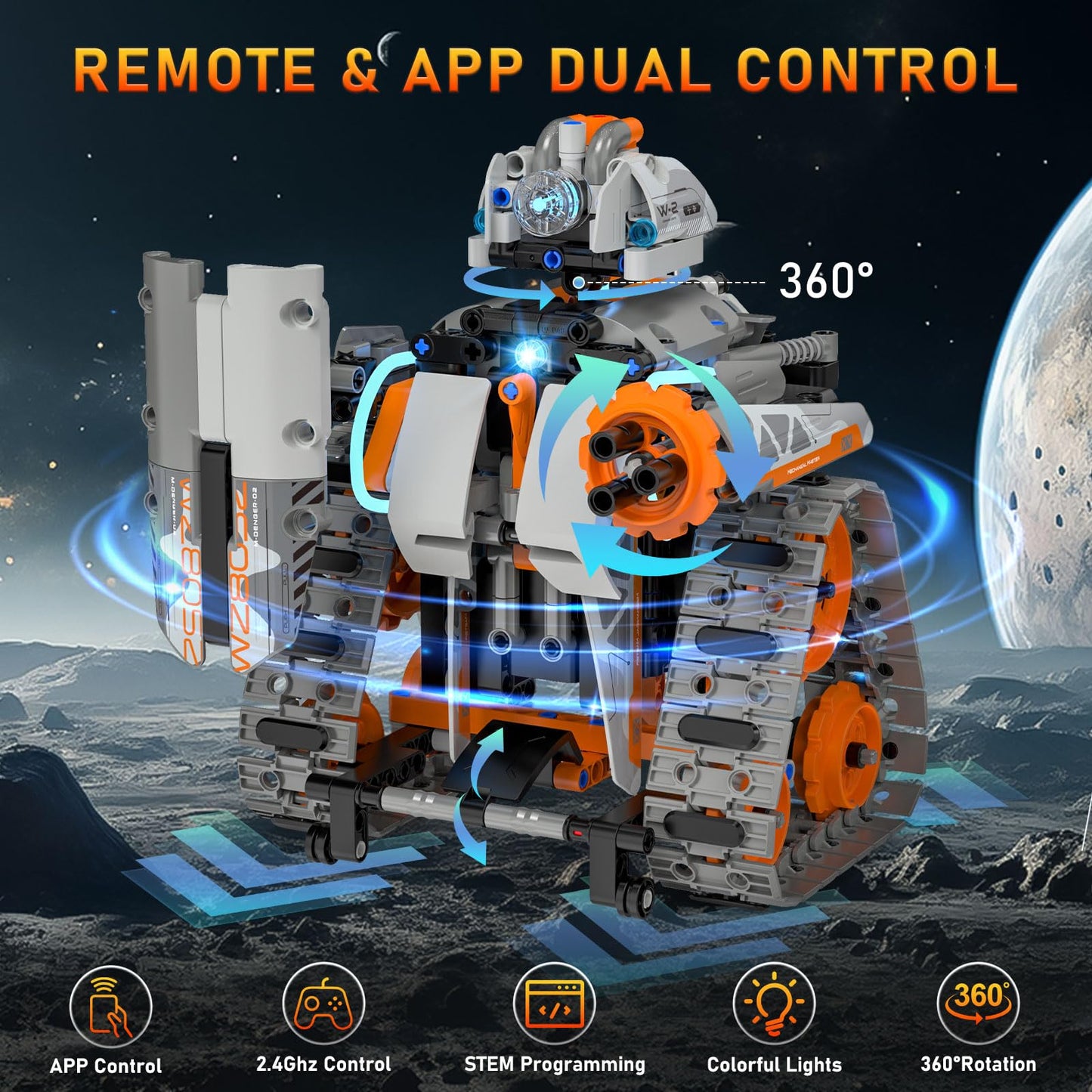 5in1 STEM Building Toys for Kids 6-14, Remote & APP Controlled Mech Robots/Heavy Tanks/Tracked Racer STEM Building Kit for Kid Science Learning, 552 Pcs DIY Erector Sets Gifts for Boys & Girls