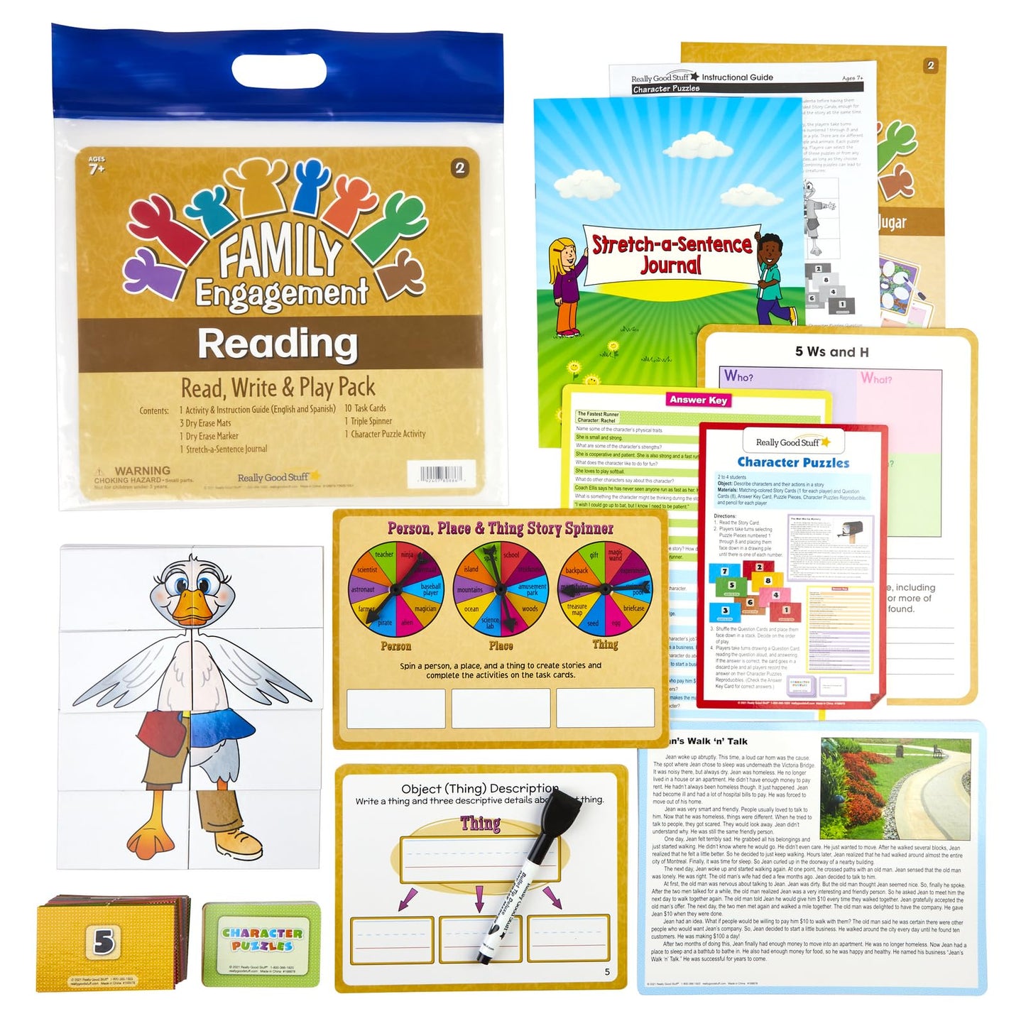 Really Good Stuff Family Engagement Reading - Read, Write and Play Pack - Second Grade