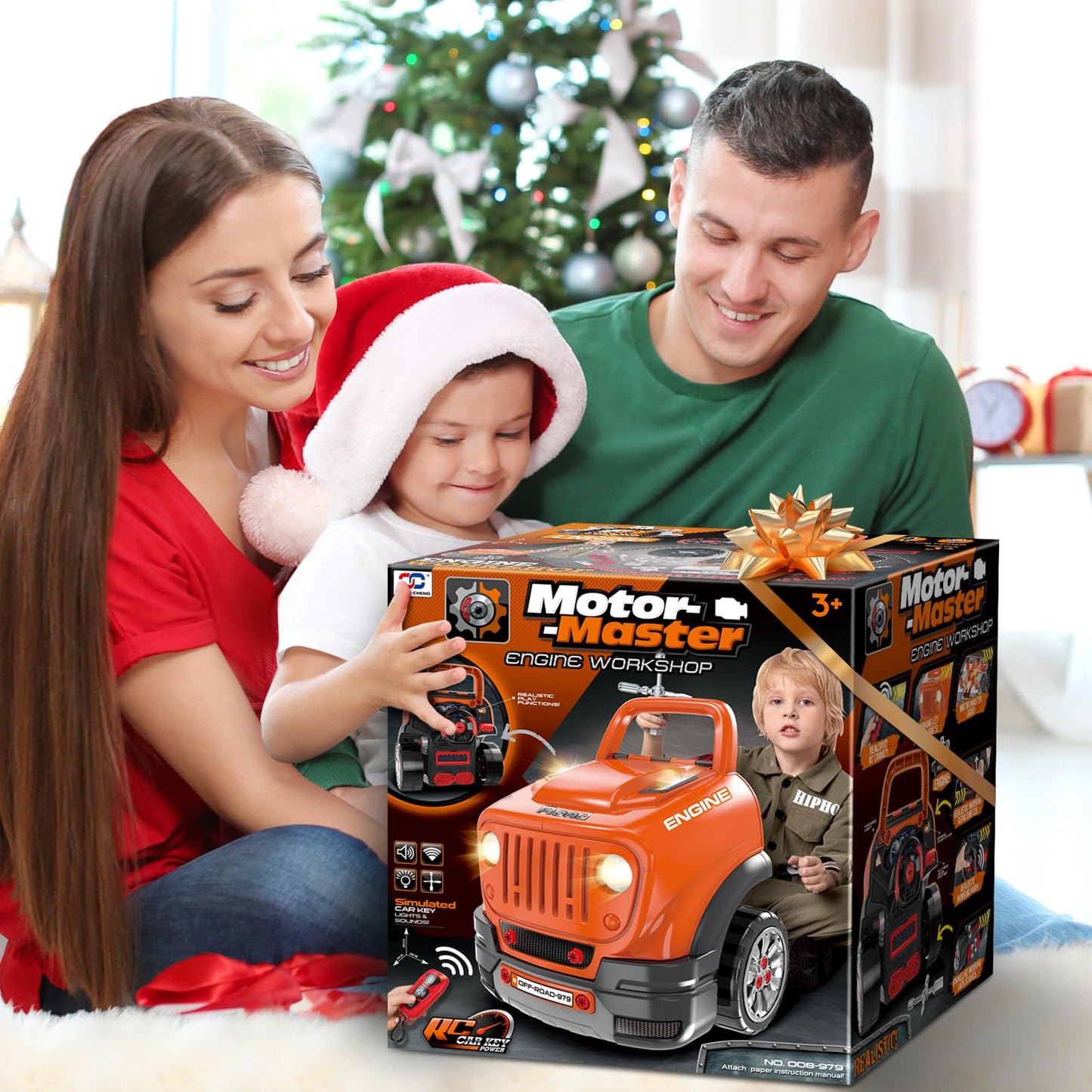 SpringFlower Toys Gifts for 3 4 5 6 7 8 Years Old Boys, Large Truck Engine Toys for Kids 3-8 Years Old, Big Truck Builder Kit, Mechanic Repair Set for Kids, Ideal Christmas, Birthday Gifts