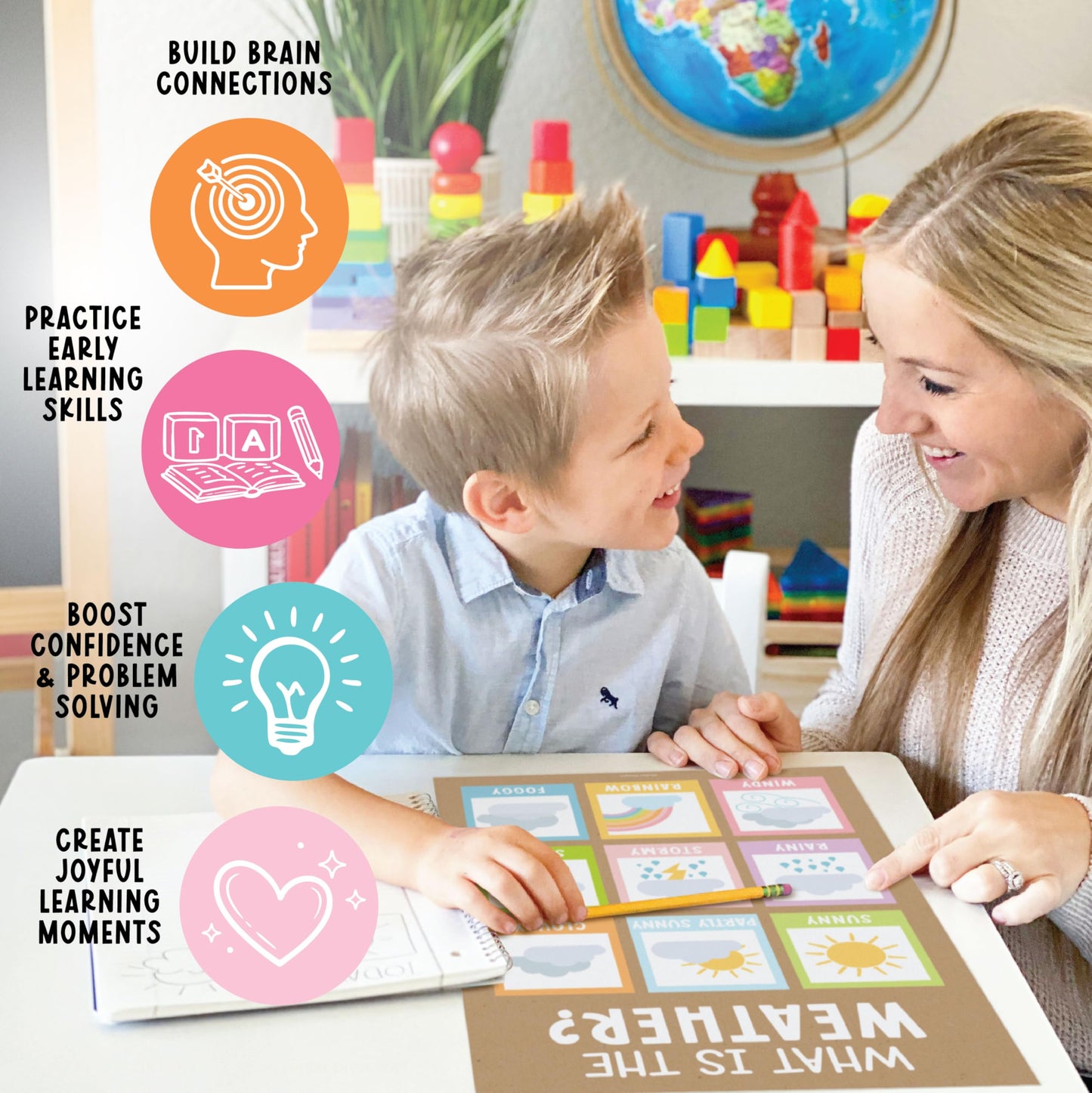 Hadley Designs 16 Educational Posters for Classroom Must Haves - Laminated Pre-K Posters for Toddler Homeschool Essentials, Toddler & Preschool Learning Activities, Kindergarten Classroom Decor