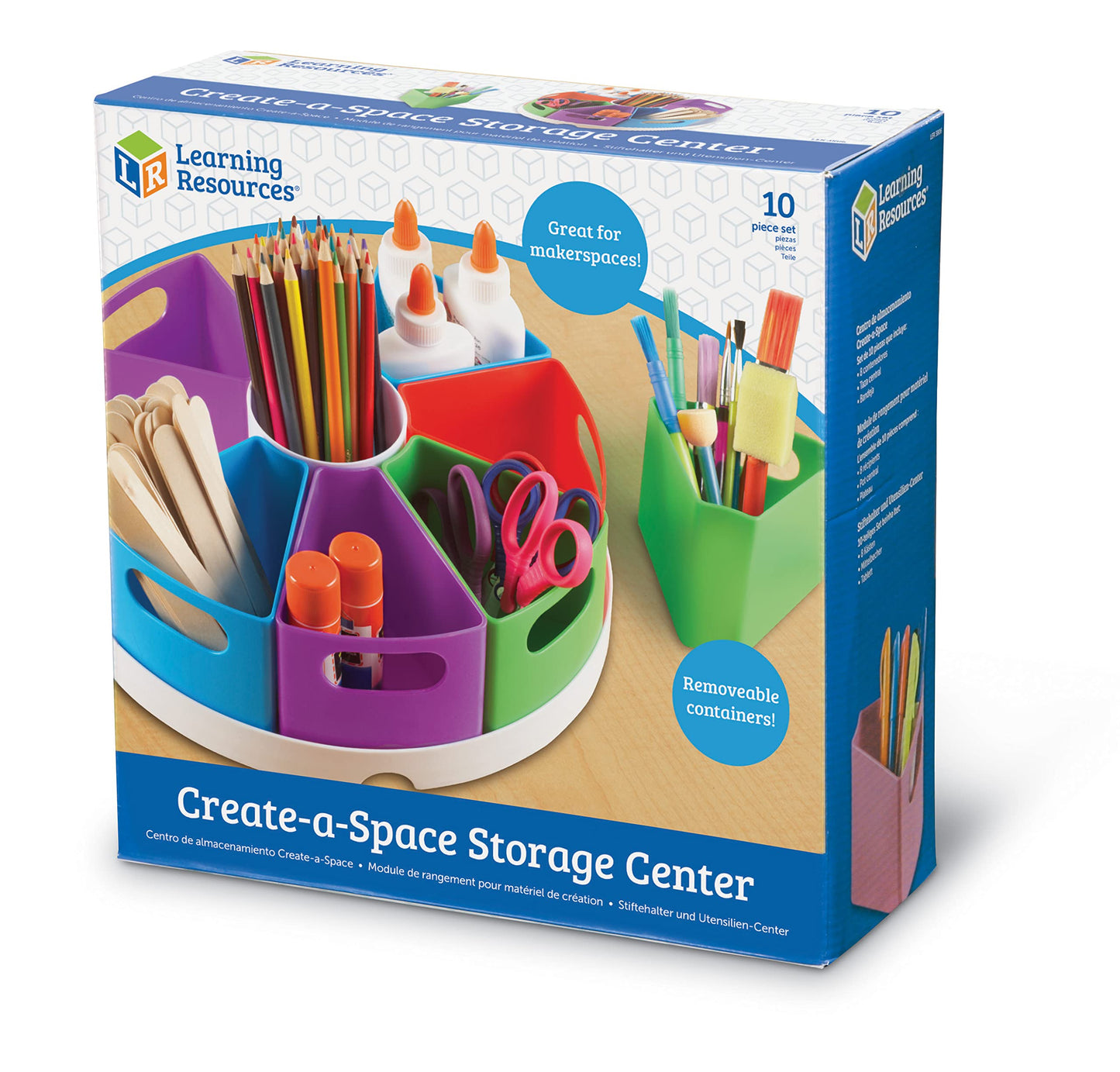 Learning Resources Create a Space Storage Center - Toy Desk Organizer, Classroom Workspace Must Haves, Homeschool Organization, Arts & Crafts , Caddy, Office & Teacher Supplies