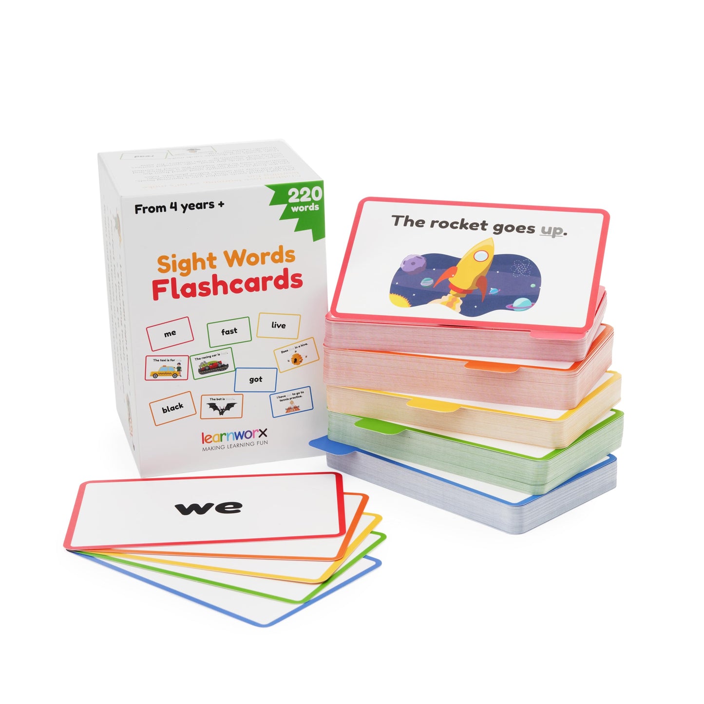 Sight Words Flash Cards Kindergarten – 220 Cards – Sight Words for Toddlers 4 Years – Dolch Sight Words Flash Cards –Pre-K Kinder 1st 2nd 3rd Grade – Sight Word Site Reading Kids Vocabulary Learning