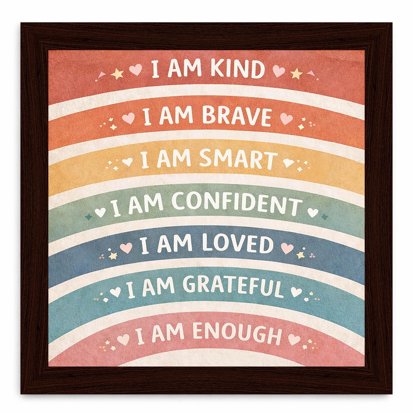 Kids Classroom Wall Art Decor Wooden Framed Sign Positive Affirmations Posters Inspirational Motivational Sign For Educational School Homeschool Nursery 8×8 Inch