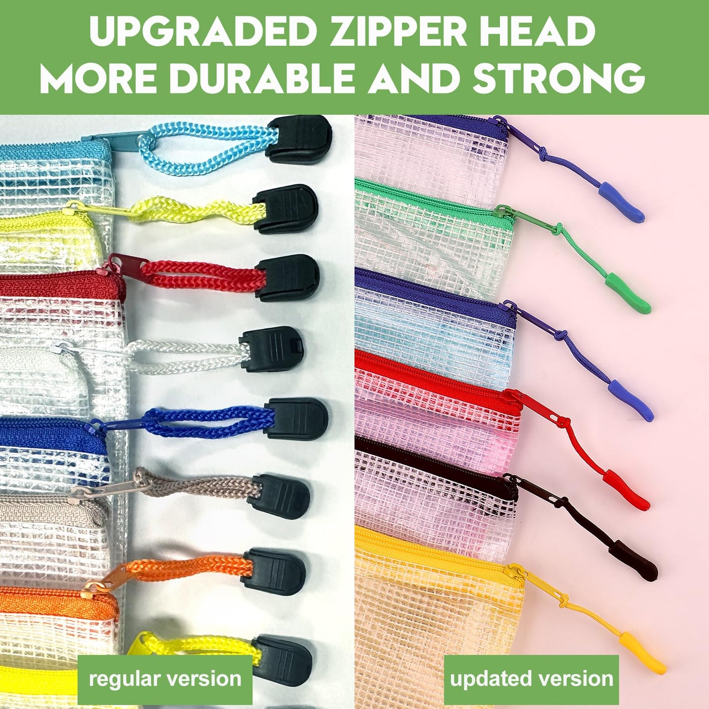 YOPCDJ 24pcs Mesh Zipper Pouch Bags A4 Zipper Bags for Classroom Organization, Waterproof Document Zipper Pouches for Cosmetics, Travel Storage File Bags for Office Supplie
