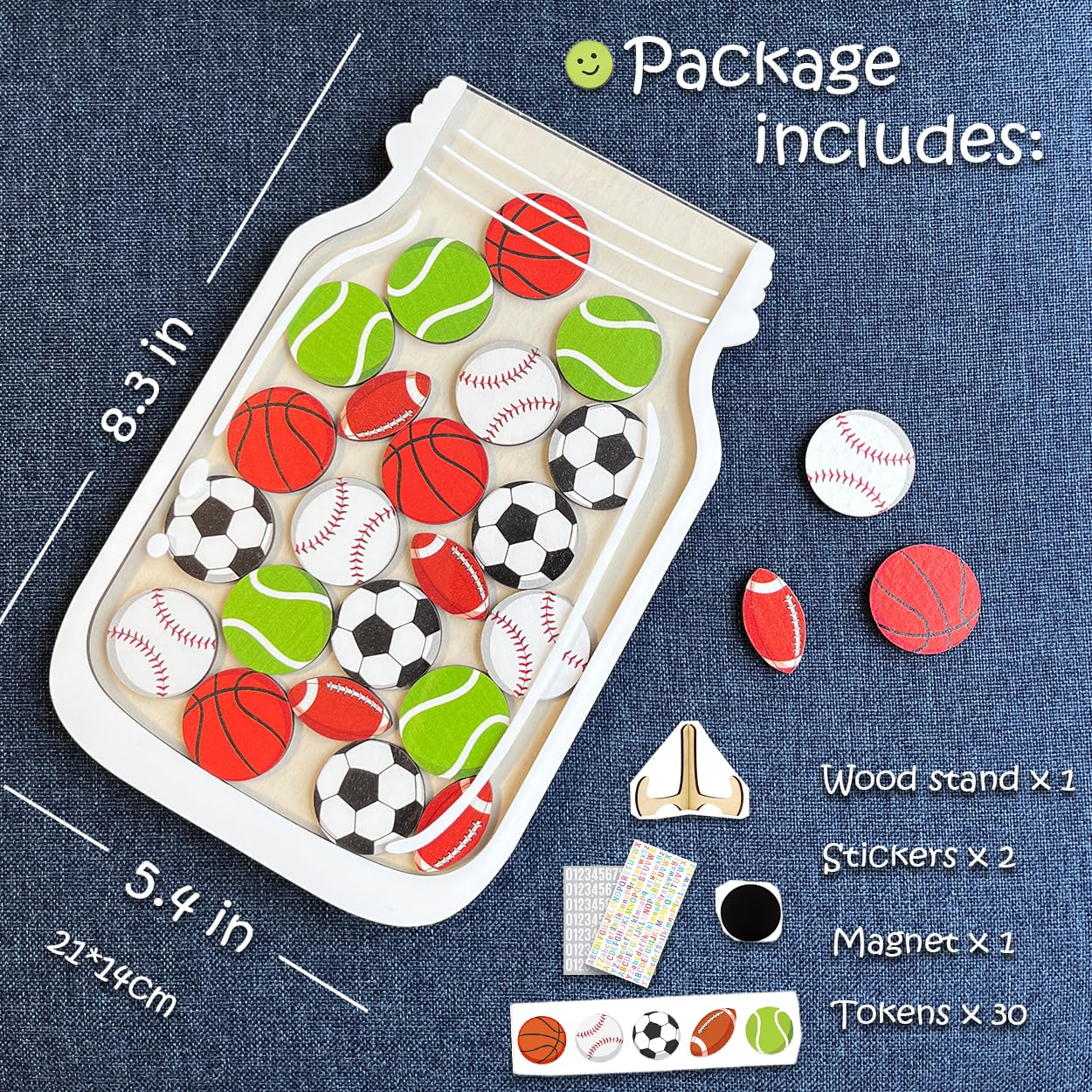 Magnetic Reward Jar for Kids, Classroom Reward System, Star Reward Jar, Incentive Good Behavior Responsibility Chart, Potty Training Rewards, Behavior jar for Boys Girls (Sports)