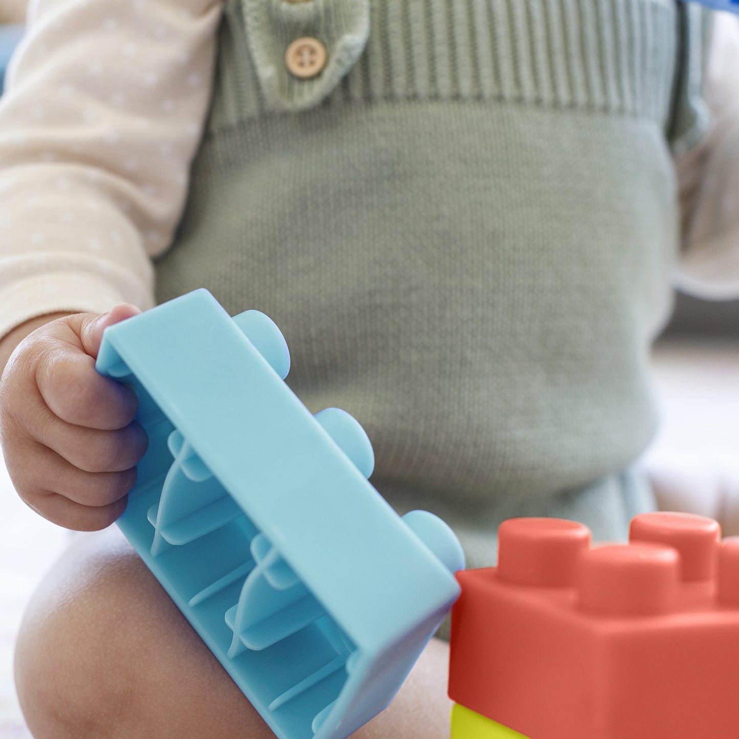 Infantino Super Soft Building Blocks, Easy-to-Hold for Babies & Toddlers, BPA-Free, Multi-Colored, 12-Piece Set