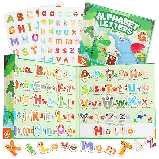 Upgrade Magnetic Letters Book for Kids, 78 PCS Magnetic Alphabet Letters, Uppercase & Lowercase ABC Magnets for Toddlers 1-3 Learning, Preschool Classroom Must Haves