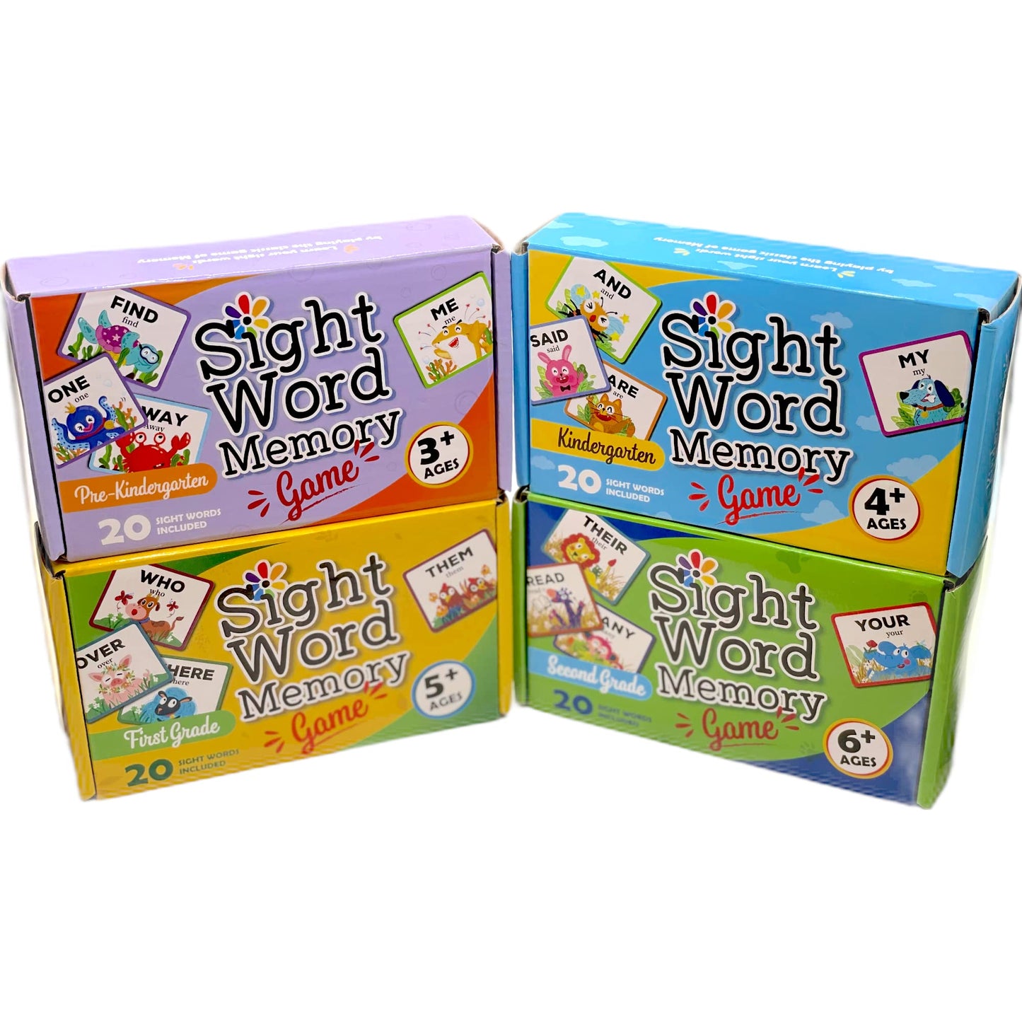 Sight Word Memory Game/Matching Game. Reading and Language Building for Grades Pre-Kindergarten Through Second Grade. Early Children's Reading Educational Game. Learn to Read (Second Grade)