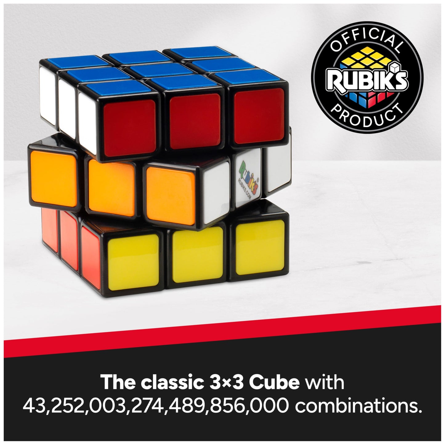 Rubik's Cube, The Original 3x3 Cube, Problem-Solving Brain Teaser, Color-Matching Puzzle, Fidget Toy, Sensory Puzzle, for Ages 8 & Up