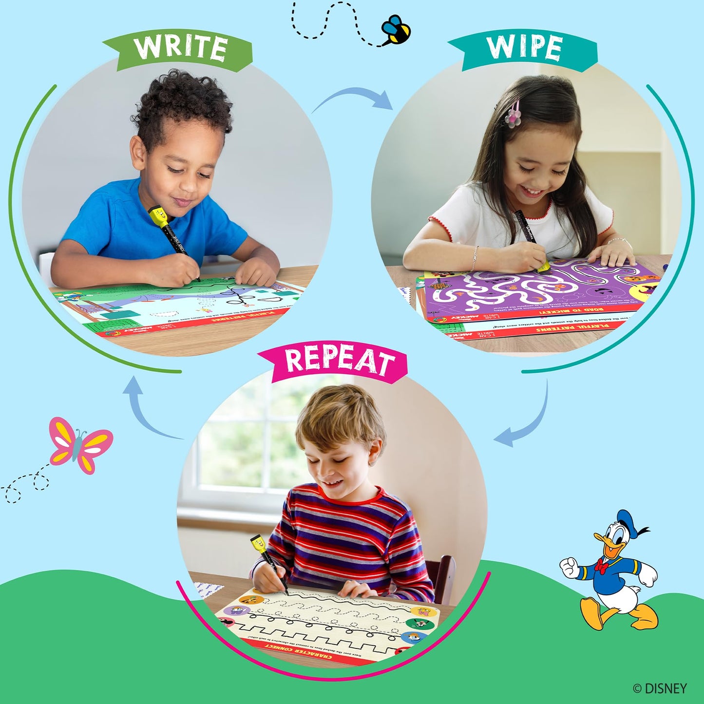 Skillmatics I Can Write Disney Junior Mickey Mouse - Reusable Preschool Learning Activities, Educational Toy and Game, Back to School Supplies, Gifts for Students, Kids, Toddlers Ages 3, 4, 5, 6