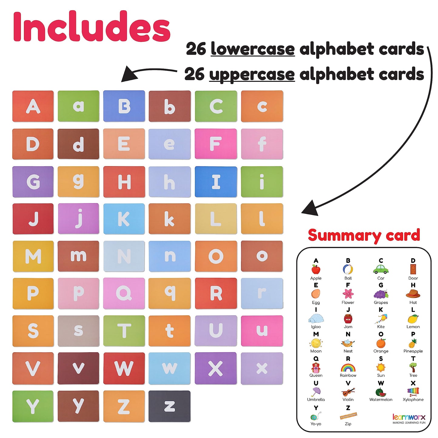 Alphabet Flash Cards for Toddlers | Award-Winning | 52 ABC Flashcards for Baby & Kids|ABC Cards Kindergarten | Large Upper and Lower Case | Large A-Z Learning Letter Animal Flashcard for Ages 1,2,3&4