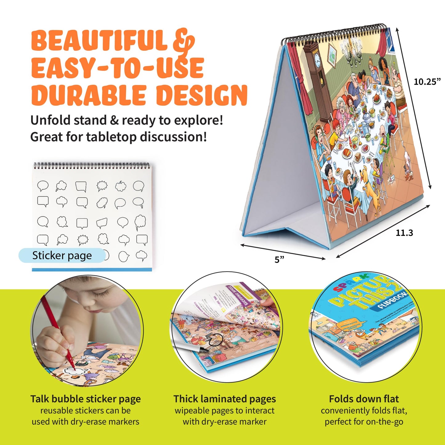 SPARK INNOVATIONS Picture Cards and Emotion Book, SEL Story Cards, Homeschool, Autism Activity, Educational Busy Book, Speech Therapy Materials (Picture This 1 & 2)