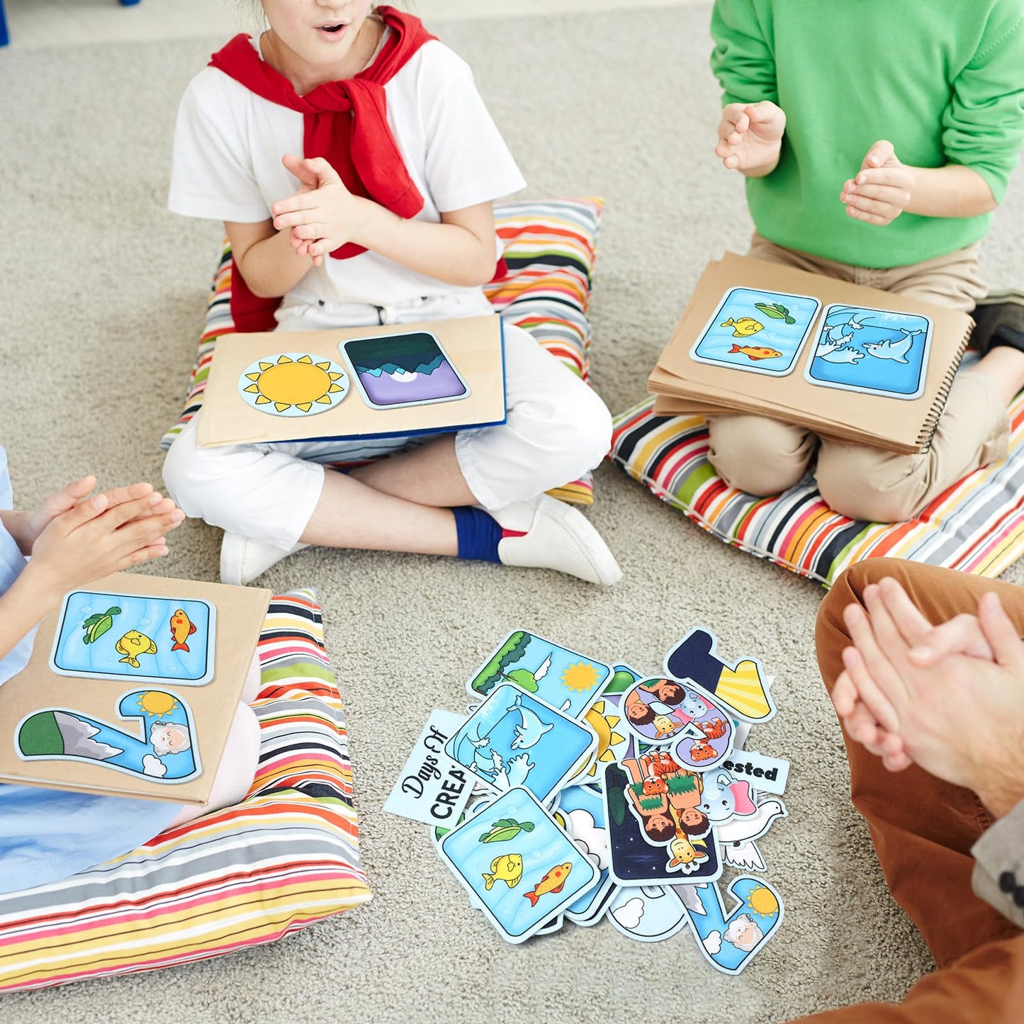 Peryiter Creation Story Felt Board Days of Creation 23 Precut Flannel Felt Bible Storyboard Sets for Preschool Kindergarten Toddlers Kids