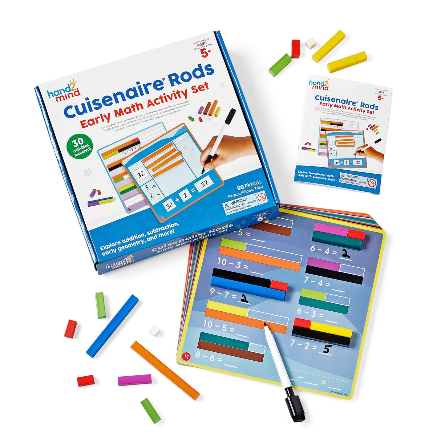 hand2mind Cuisenaire Rods: Early Math Activity Set – Teaching Fraction Bars, Montessori Math Manipulatives, Math Teacher Must Haves Elementary, Kindergarten Homeschool Supplies