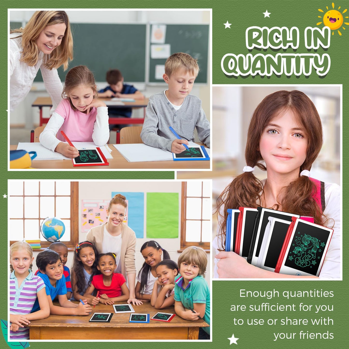 Zhehao 24 Pack LCD Mini Writing Tablet for Kids 4.5 Inch Doodle Board Bulk Erasable Reusable Electronic Drawing Pad Birthday Party Favors Goodie Bag Classroom Gifts(White)