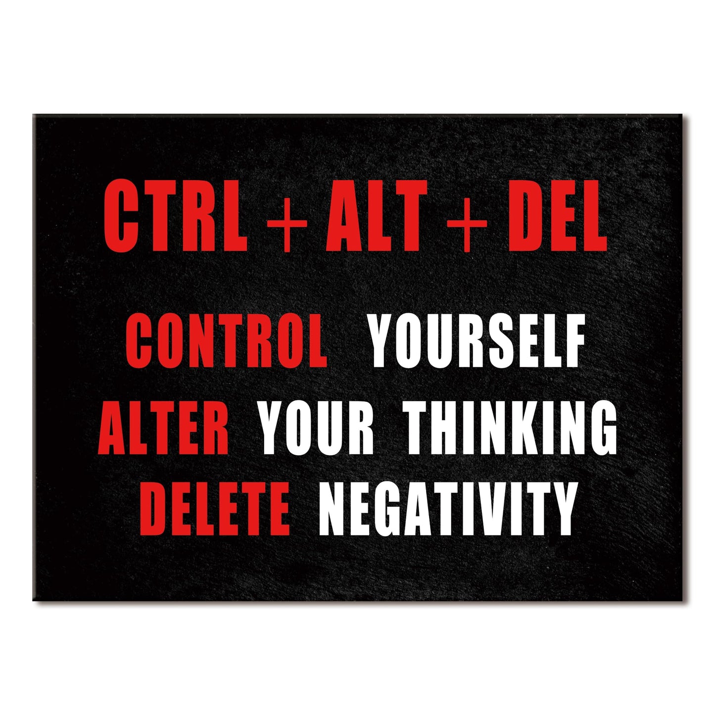 Pyradecor Black Red and White Motivational CTRL+ALT+DEL Classroom Positive Quotes Inspirational Poster Canvas Prints Wall Art for Office Living Room Home Decorations