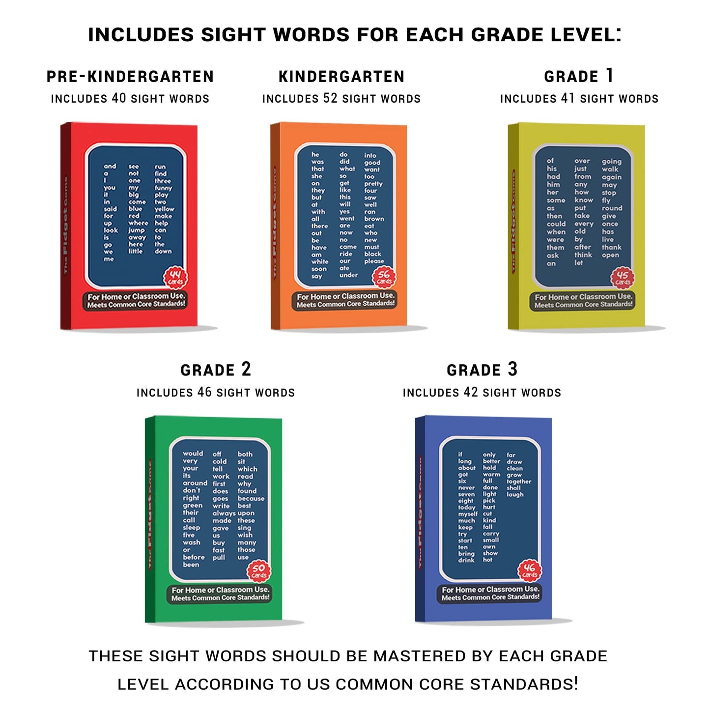 THE FIDGET GAME Kindergarten Learning Bundle - Flashcards and Pop Fidget Toys for Kids Pre-K to Grade 3 - Learning Activities and Games for High-Frequency Dolch Sight Words - Includes Mats and Dice
