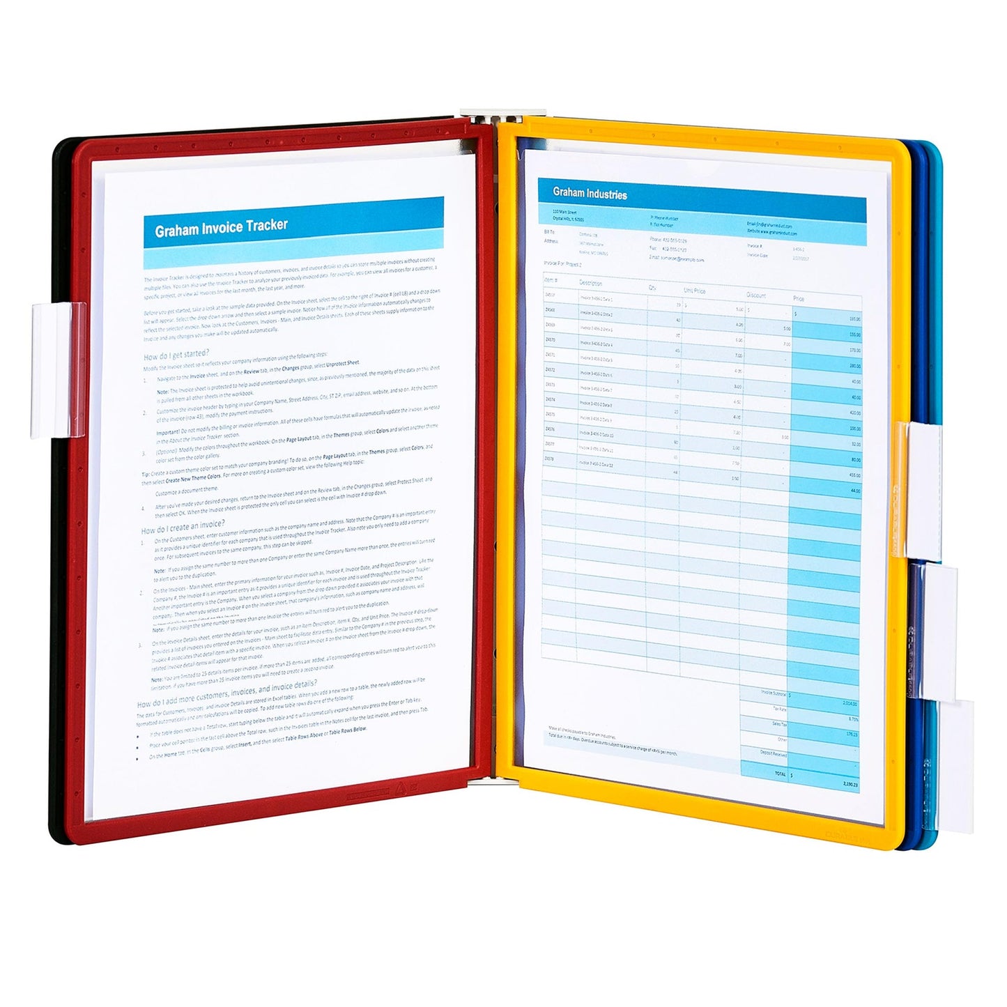 Durable Vario Wall Reference System, 5 Panels, Letter, Asst. Borders And Panels (Pack of 6)
