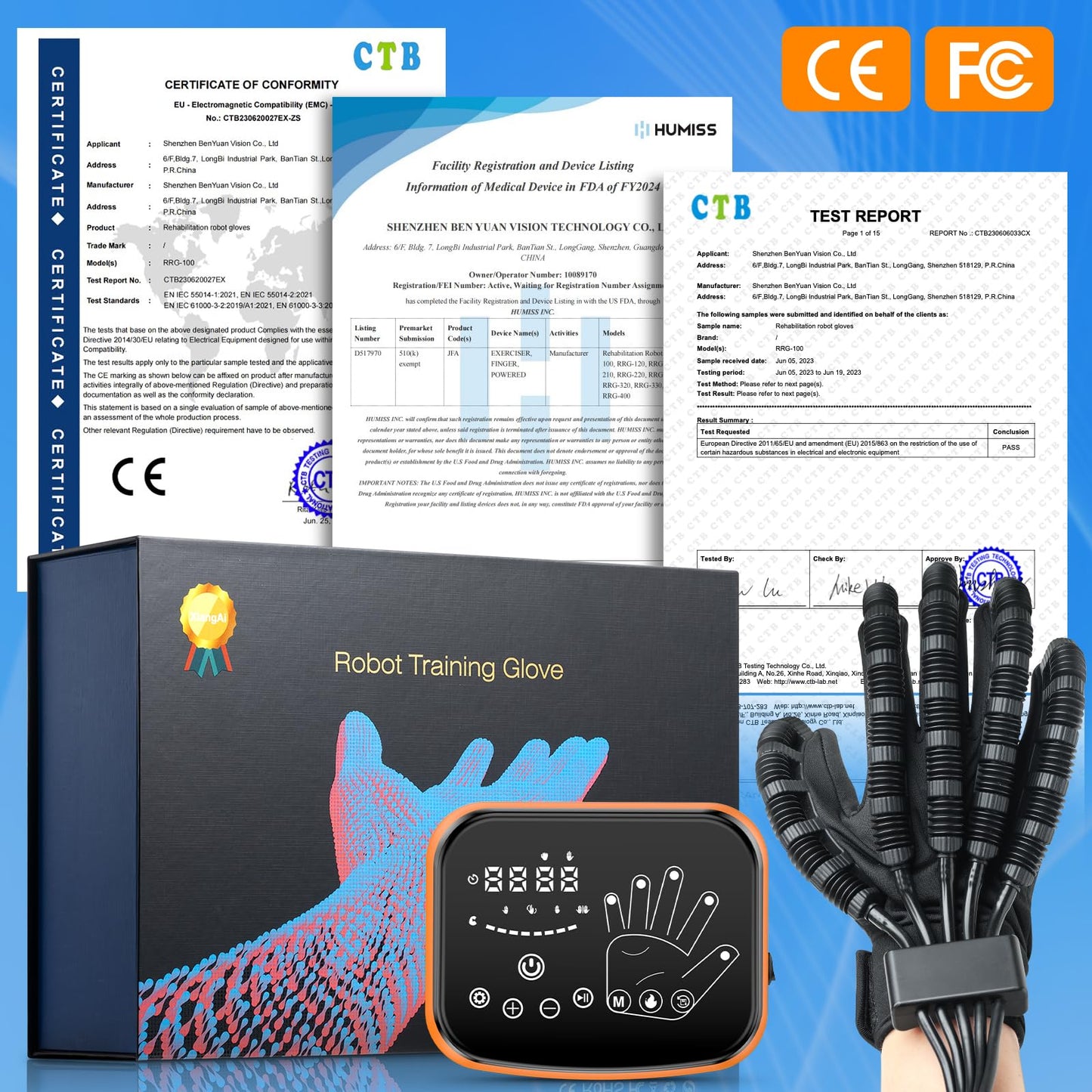 Gellumnious Rehabilitation Robot Gloves-Robotic Heating Gloves for Stroke Therapy Equipment for Adults-Robotic Hand Recovery Device-Convenient Training