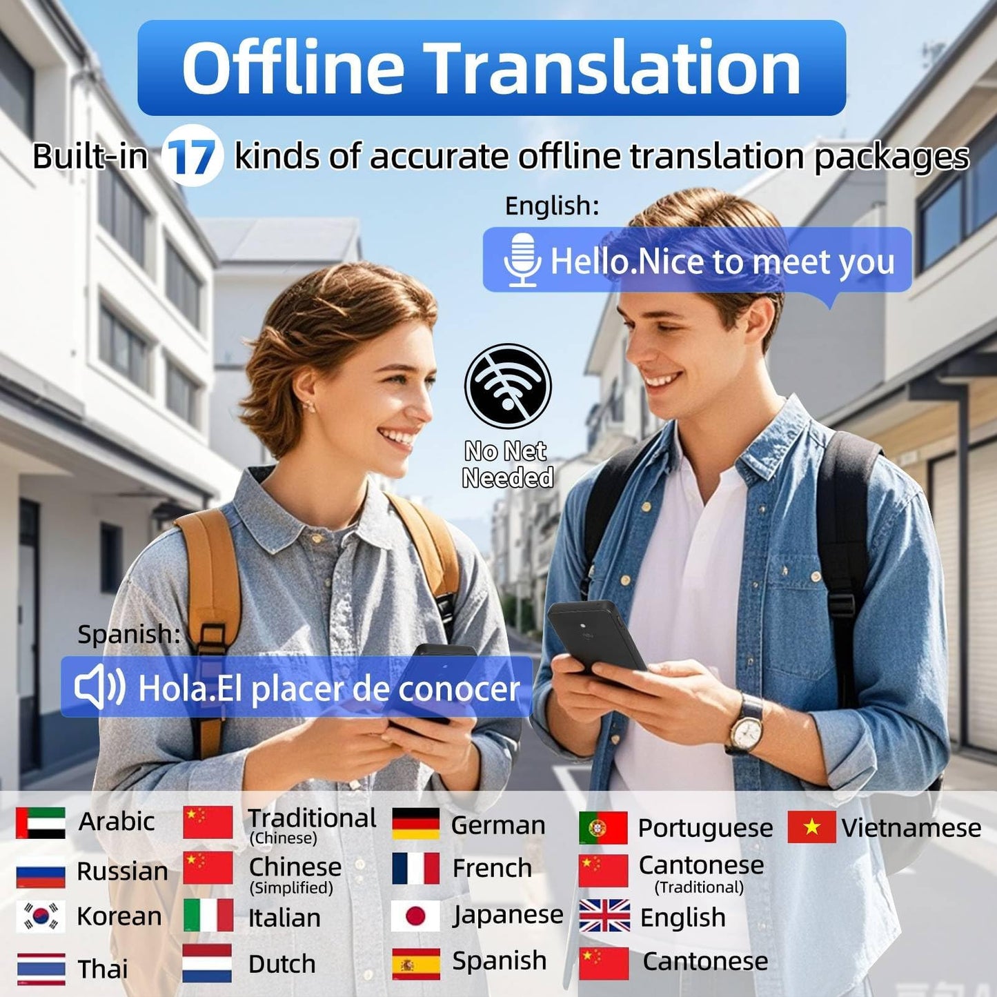 Language Translator Device with 5-inch HD Screen, Real Time Language Translator No WiFi Needed with 139 Languages, Online/Offline/AI/Voice/Photo Translation for Business Learning Travel