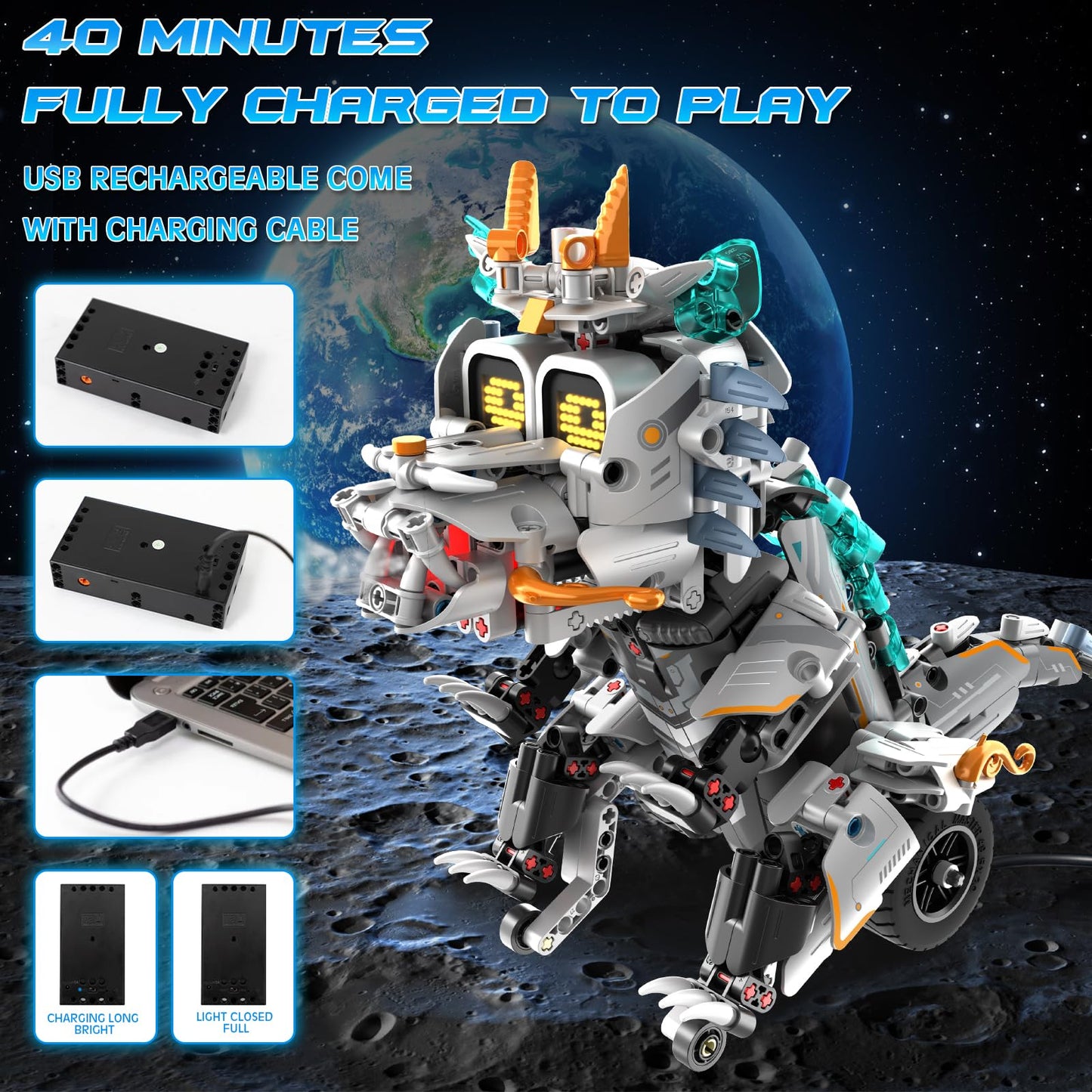 STEM Building Toys for Kids 6-14, Remote & APP Controlled 3in1 STEM Dinosaur Motorcycle Robot Building Kit for Kid with Music Spray, 646 Pcs Building Blocks Set Birthday Xmas Gift Ideas for Boys Girls