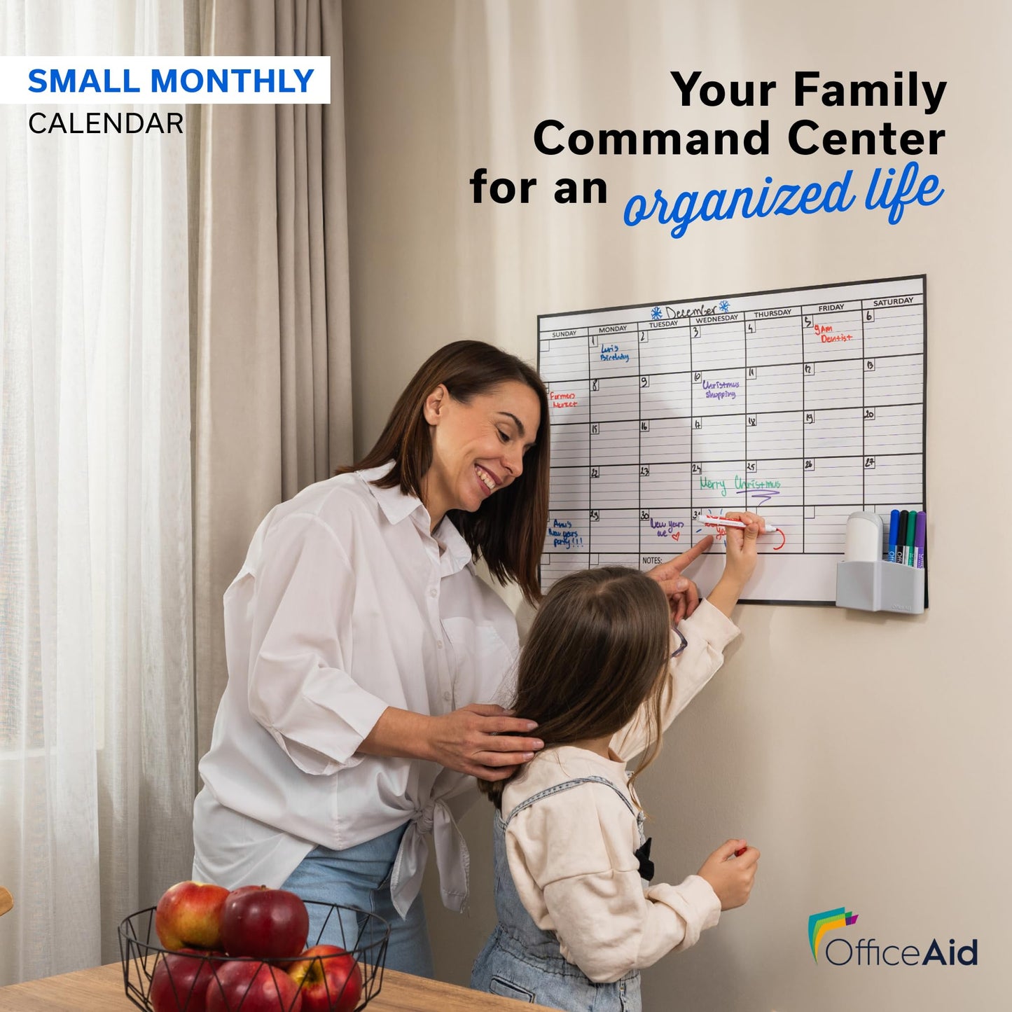 Small Dry Erase Calendar for Wall 17x26, Month Blank Kids Family Reusable Office, Classroom Schedule Monthly Planner Erasable Write, Rolled Whiteboard White Board, Calendar Dry Undated Erase for Wall