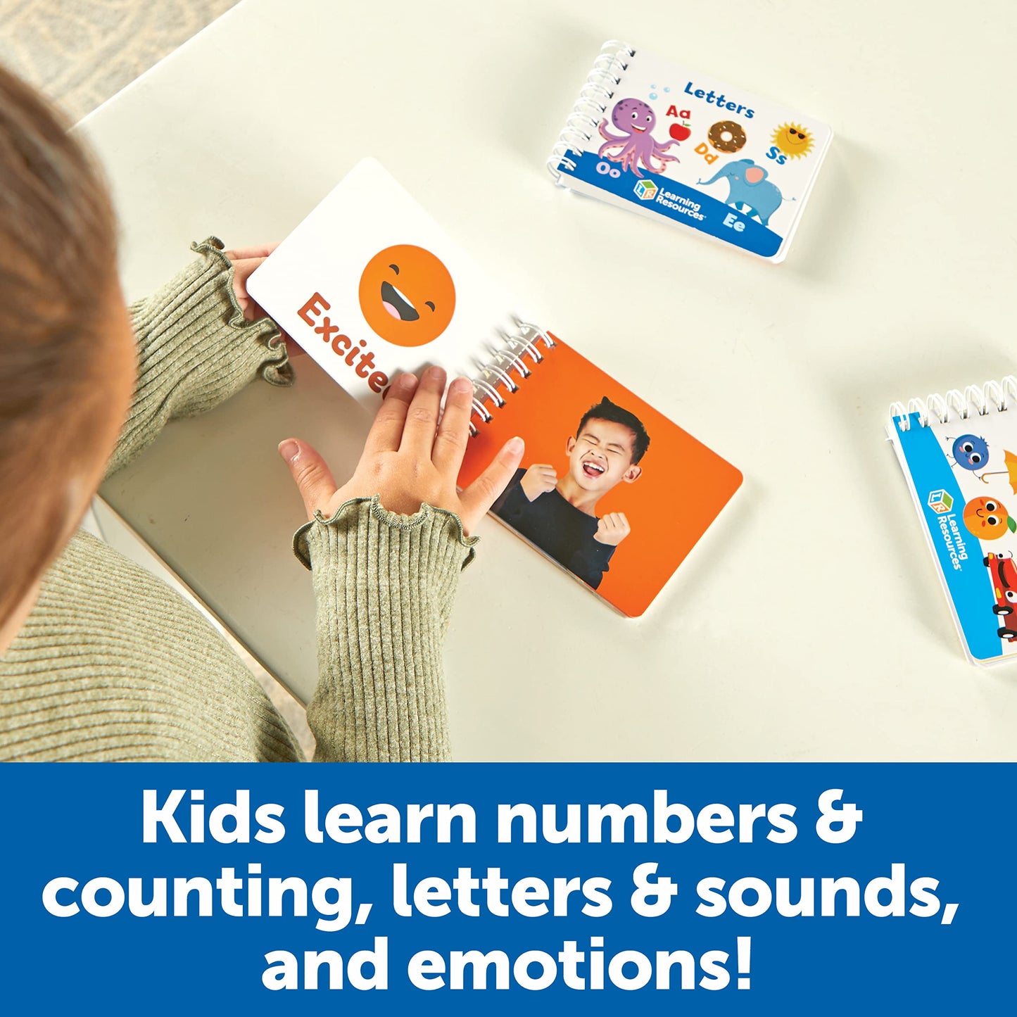 Learning Resources Skill Builders! Preschool Flipbook,3 Pieces, Ages 3+, Library Preschool, Learning Activities, letters, numbers, counting, toddler activity book