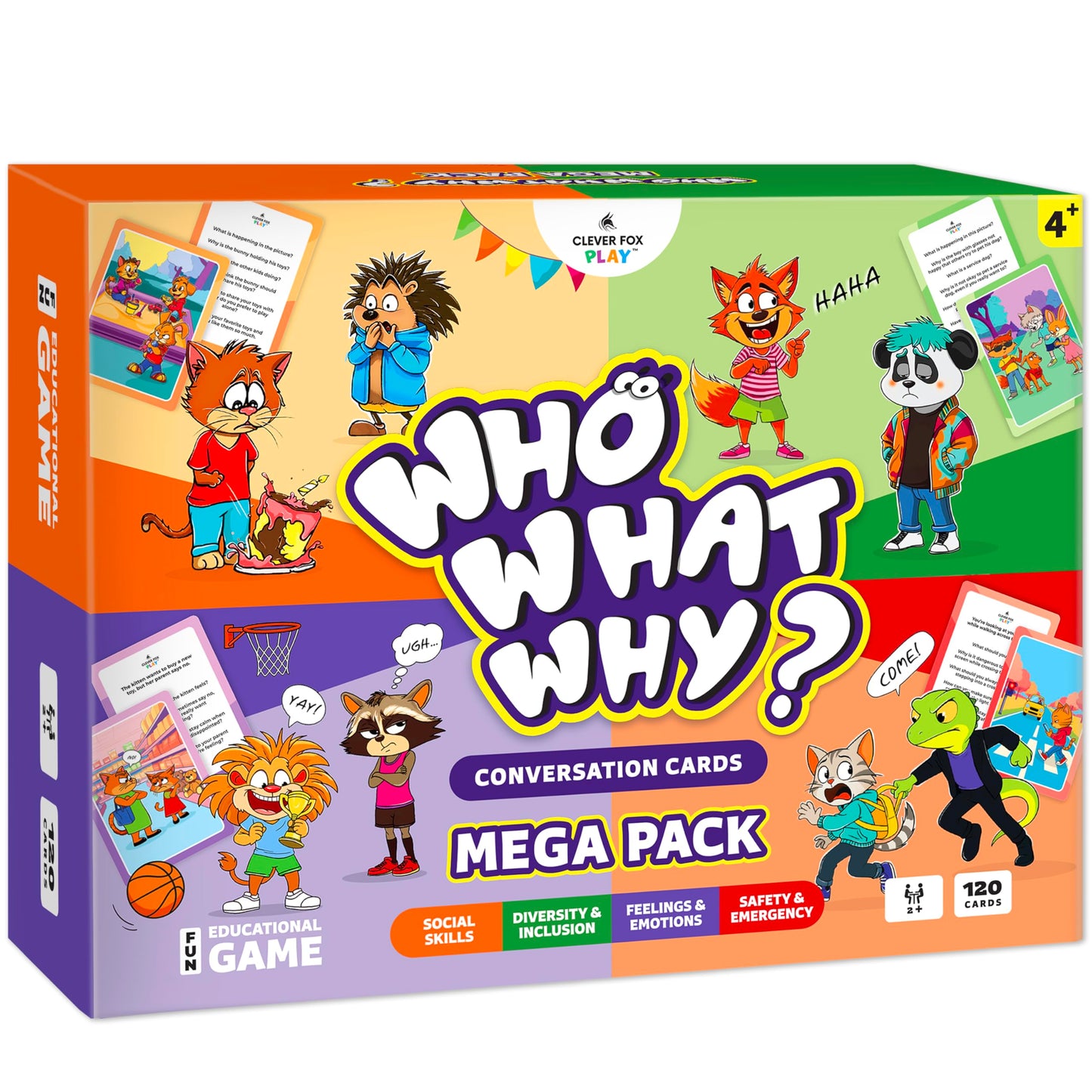 Who What Why Mega Pack Conversation Cards for Kids – Counseling & Speech Therapy Materials with 120 Picture Cards & Wh Questions – Speech Delay Learning Game – Therapeutic Counselors Play Tool Ages 4+
