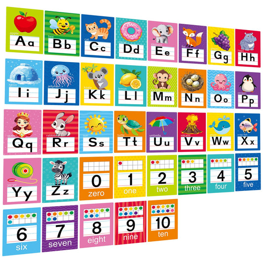 Adduster Alphabet Letters for Wall - ABC Alphabet Poster Classroom Wall Alphabet Alphabet Wall Chart Kindergarten Elementary Classroom Wall Decor Daycare Homeschool Supplies (Multi-Colored)