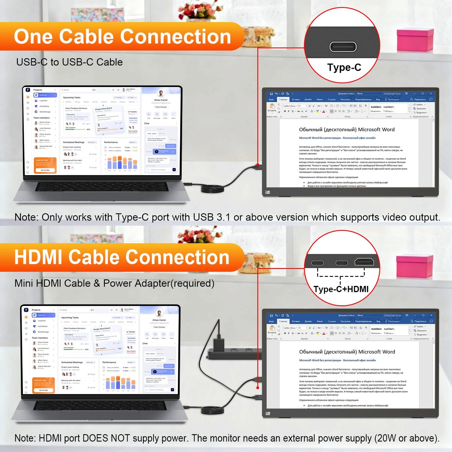2.5K 100Hz Portable Monitor Touchscreen, 15.6'' QHD 2880x1620 300 Nits 100% sRGB IPS Gaming Monitor w/VESA HDR FreeSync Eye Care USB-C HDMI External Second Screen for Laptop PC Phone Switch PS3/4/5