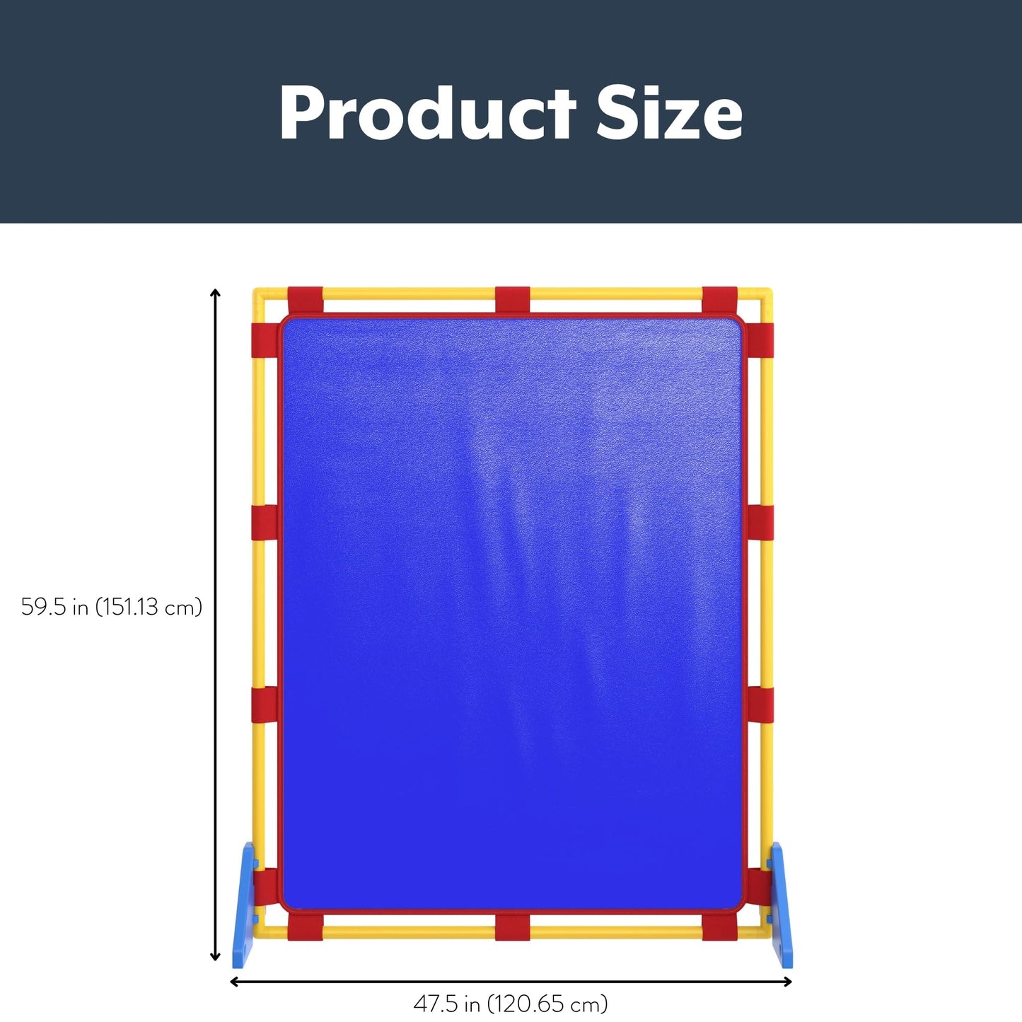 Children's Factory Big Screen PlayPanel - Set of 3, Kids Room Divider, Classroom Privacy Screen, Cantilever Feet Included, Rainbow