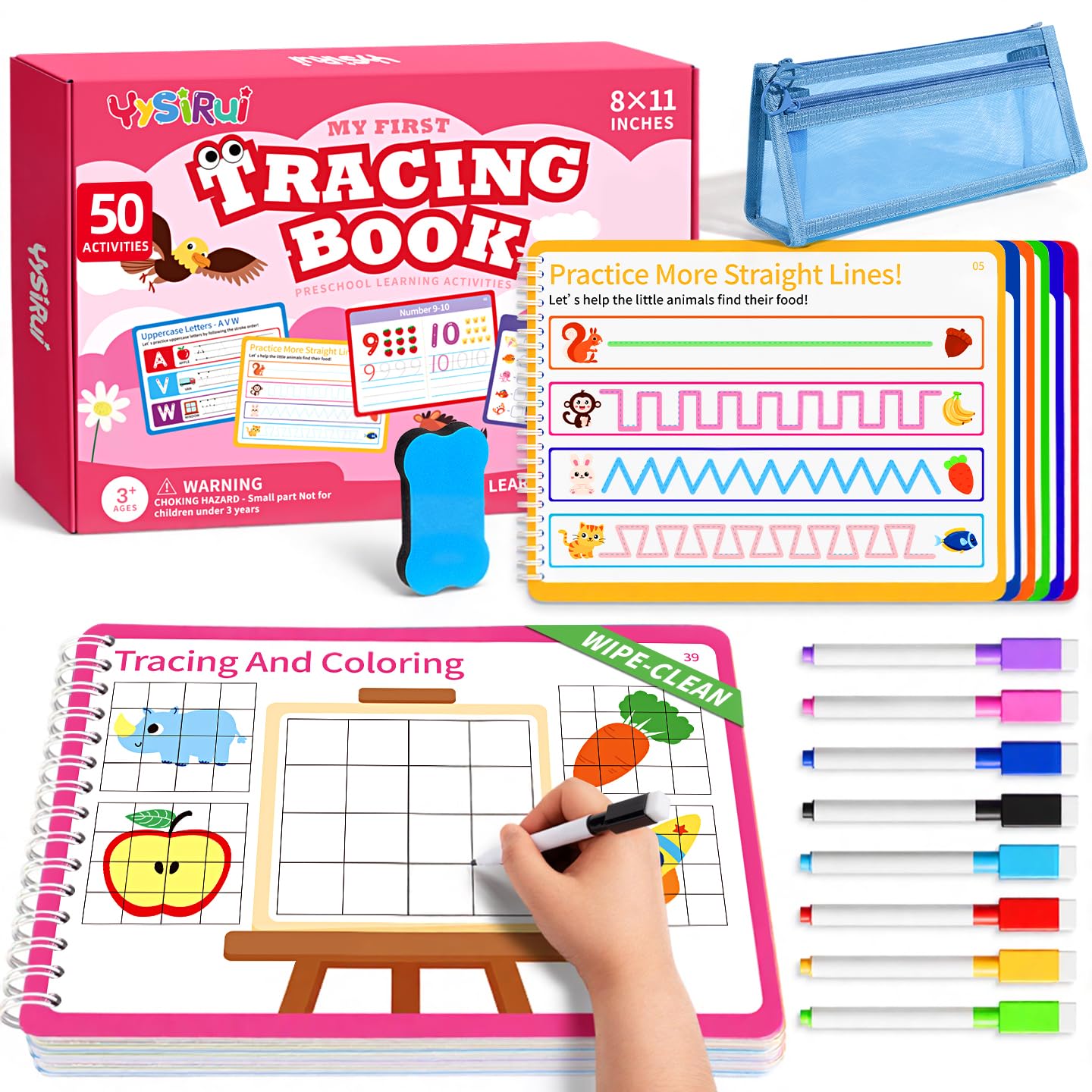 Preschool Learning Activities, Tracing Books for Kids Ages 3-5, Toddler Handwriting Practice Busy Book, ABC Alphabet Letter Number Tracing, Pre-K Kindergarten Workbook Activity Book for 3 4 5 Year Old