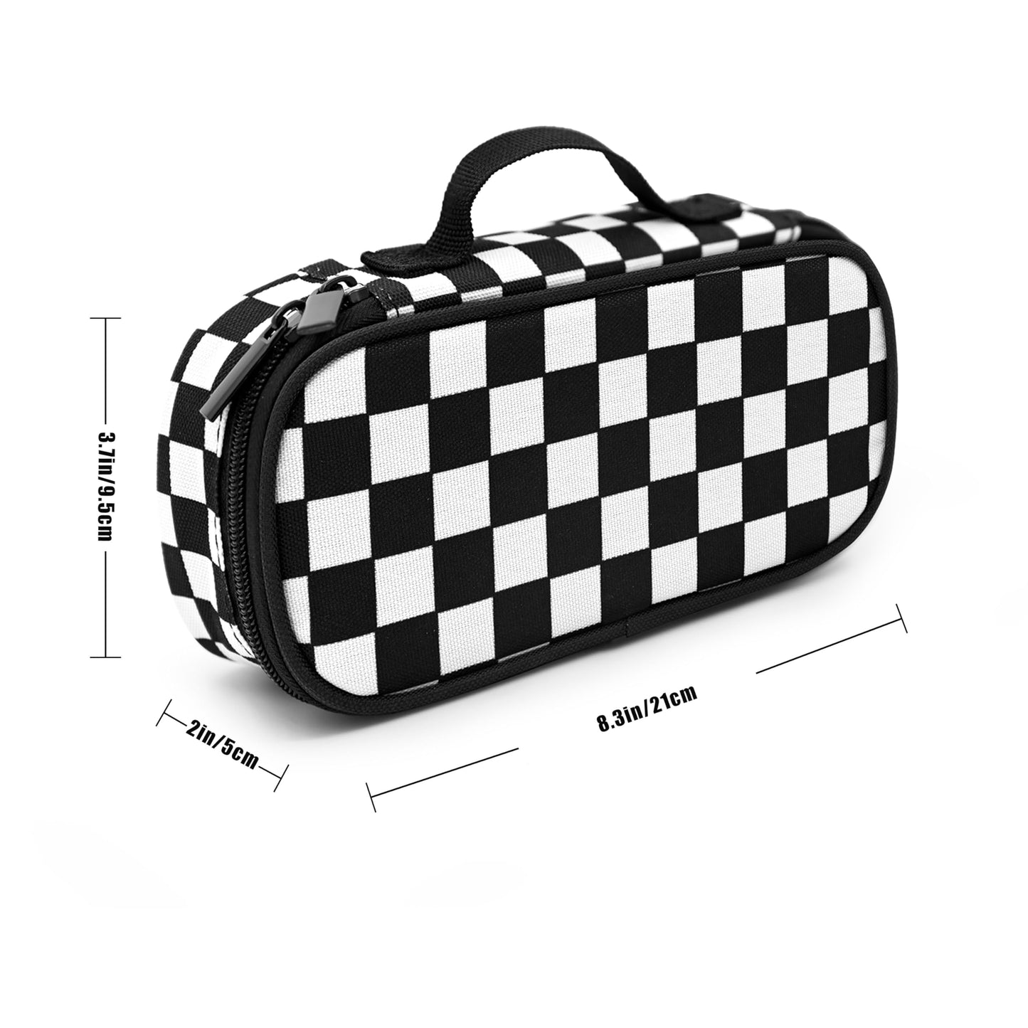 Droerfes Black White Checkered Pencil Case Pencil Pouch Large Capacity Pen Bag School Office Organizer Stationery Storage Box For Girls Boys Teen Kids