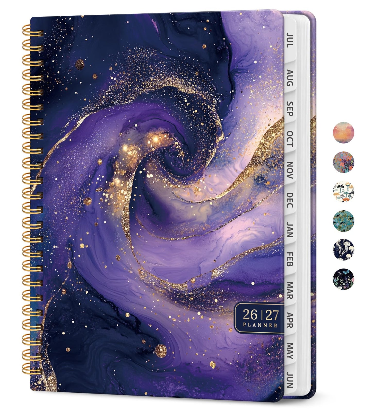 Planner 2026-2027, Academic Year Weekly and Monthly Calender Planner, from Jul 2026 - Jun 2027, Spiral Bound School Planning Book, Perfect for Teacher, Student, Women & Men, A4 (8.5" x 11"), Cosmic Amethyst