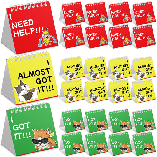 JoeyfulMind 24Pcs Cat I Need Help Mini Flip Charts Signs Math Classroom Must Haves Behavior Chart for Classroom Supplies for Kids Teacher Supplies for Classroom Management Tools