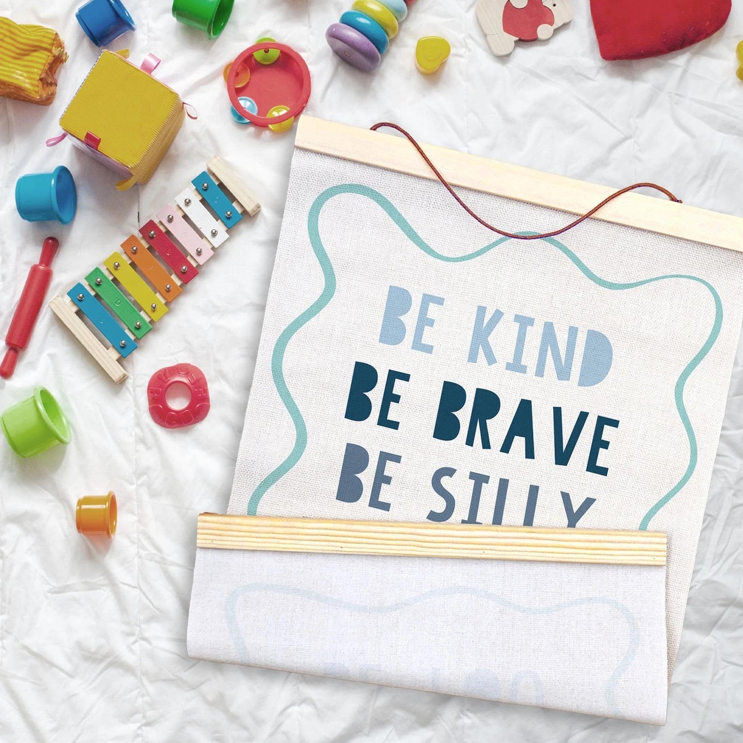 LKETW Kids Positive Affirmations Poster Hanger Frame 12x16 Inch, Be Kind Inspirational Wall Art Posters for Classroom, Motivational Hanging Banner Decor for Kids Nursery Room Bedroom Playroom