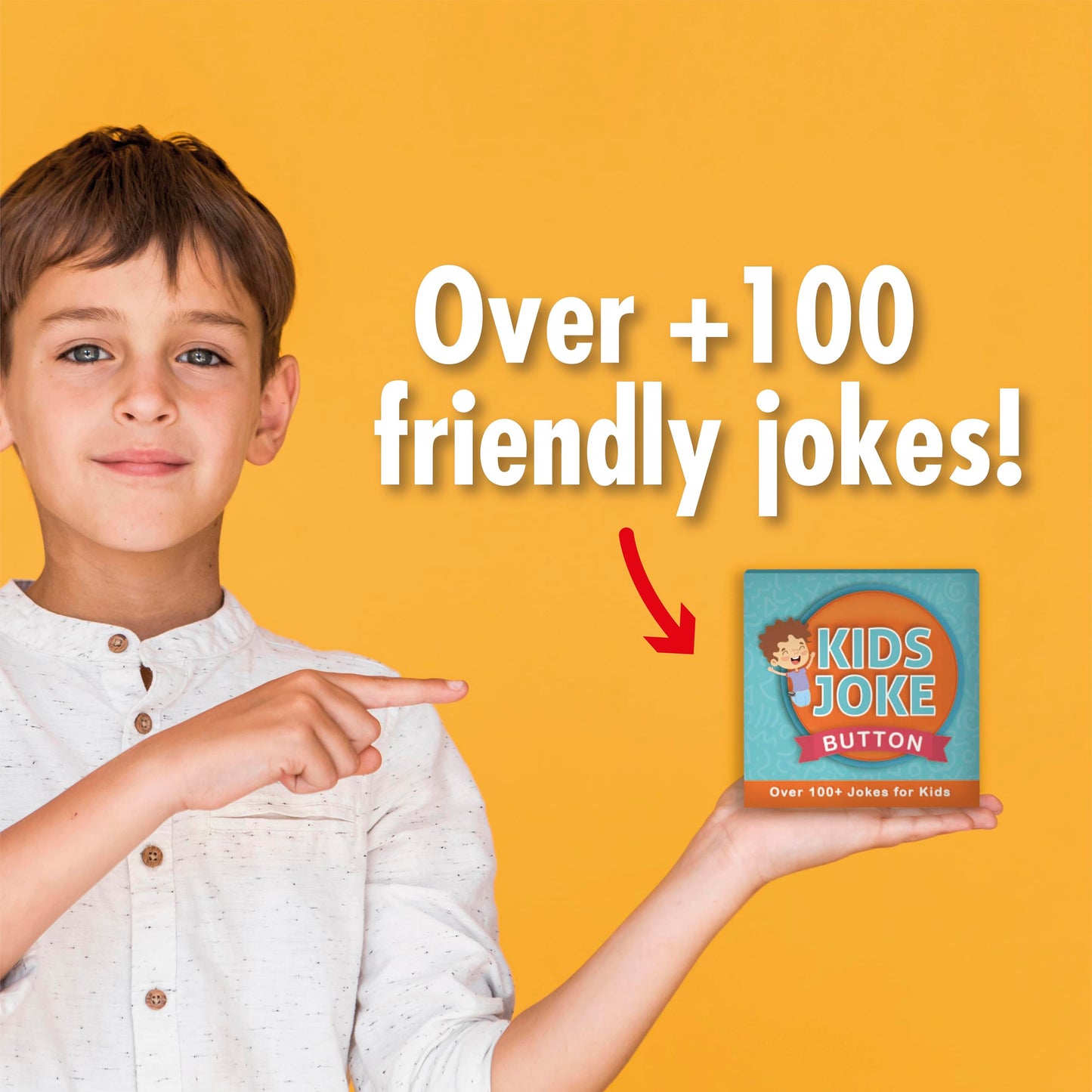 Kids Joke Talking Button with 100+ Silly Jokes | Funny Prank Gift For Children with Over 100 Family Friendly Jokes That The Whole Family Will Enjoy, Hilarious Gag Present