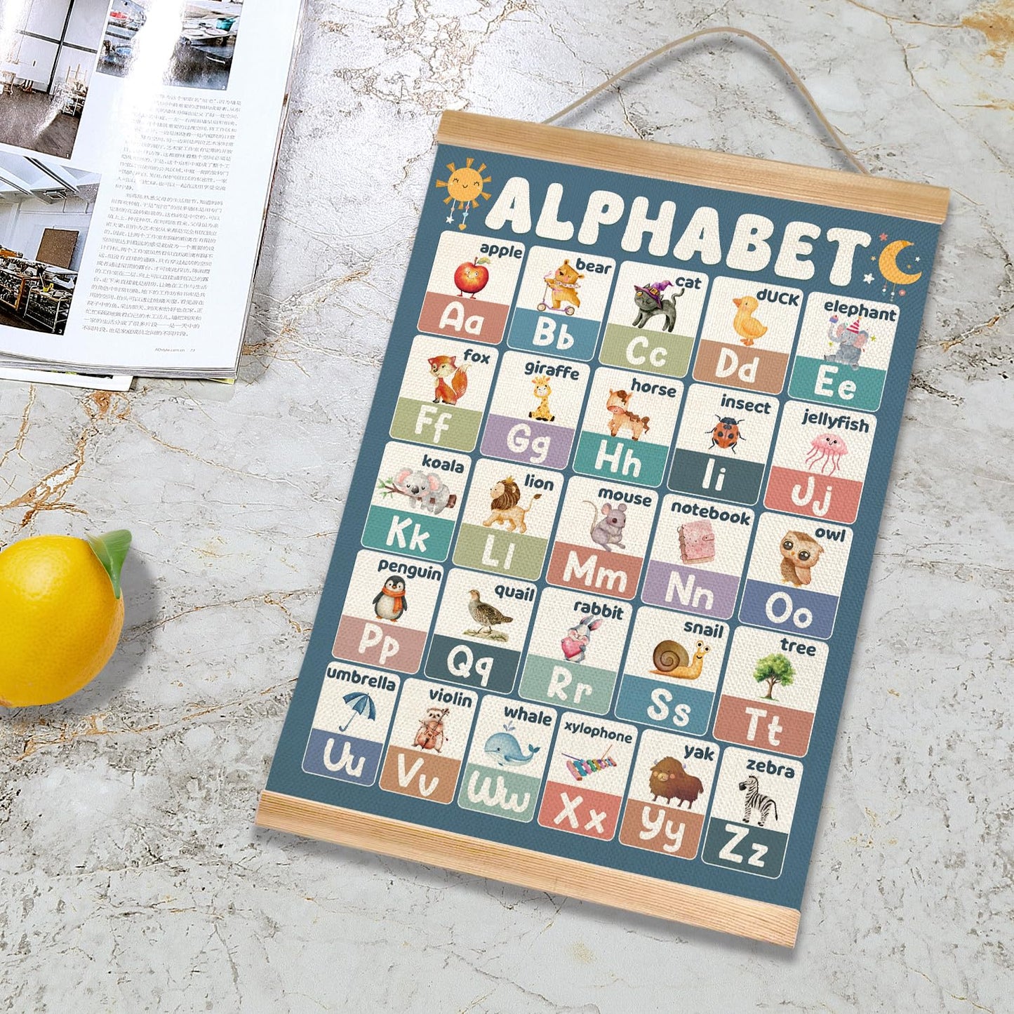 Alphabet Numbers Educational Wall Art Decor for Nursery,ABC and 1-20 Numbers Canvas Print Poster for Preschool, 1-6 Toddler Learning Poster for Classroom Playroom,Kids Room Decor14x18.5inch (2, Sage green)