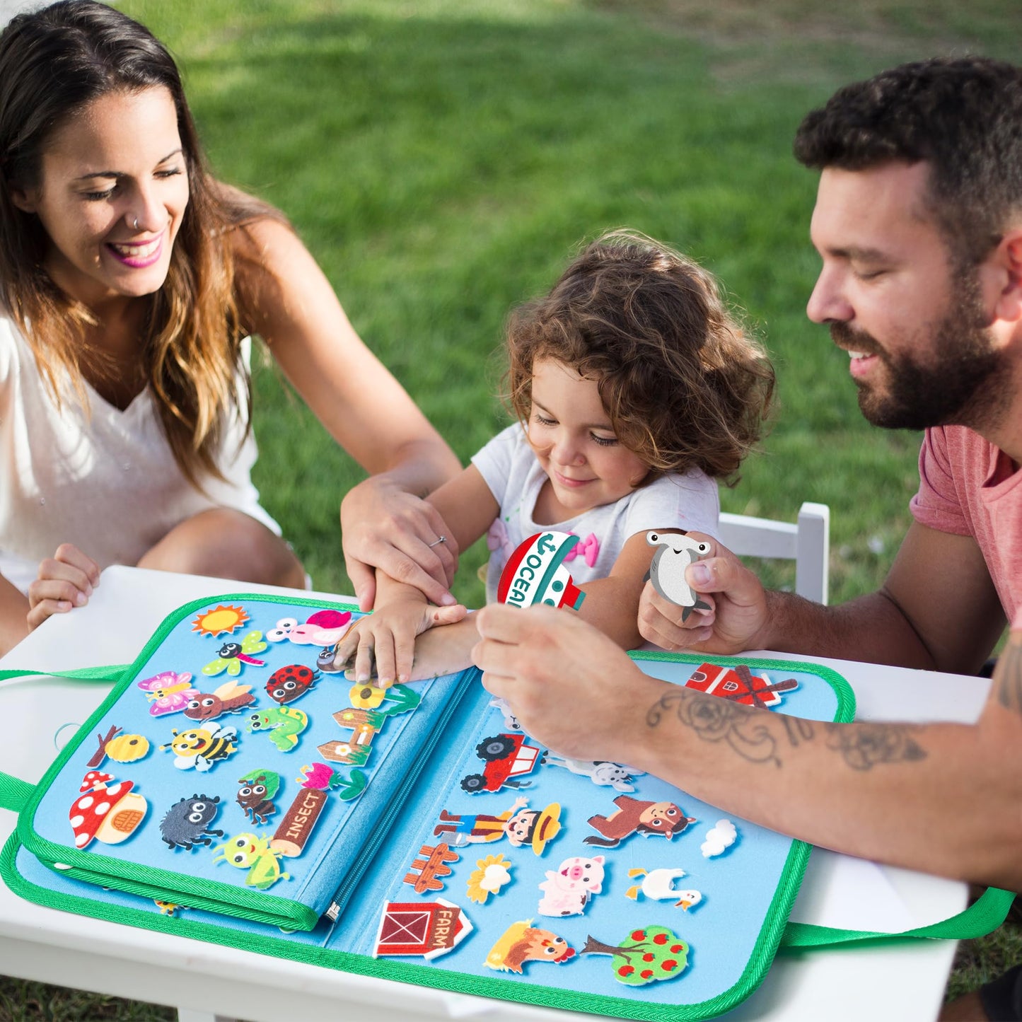 WATINC Farm Animals Felt Board Stories Set - 6 Pack Ocean Flannel Board for Kids, Portable Precut Figures Storytelling Learning Kit for Classroom School Toddlers Homeschool Activities (Animal)