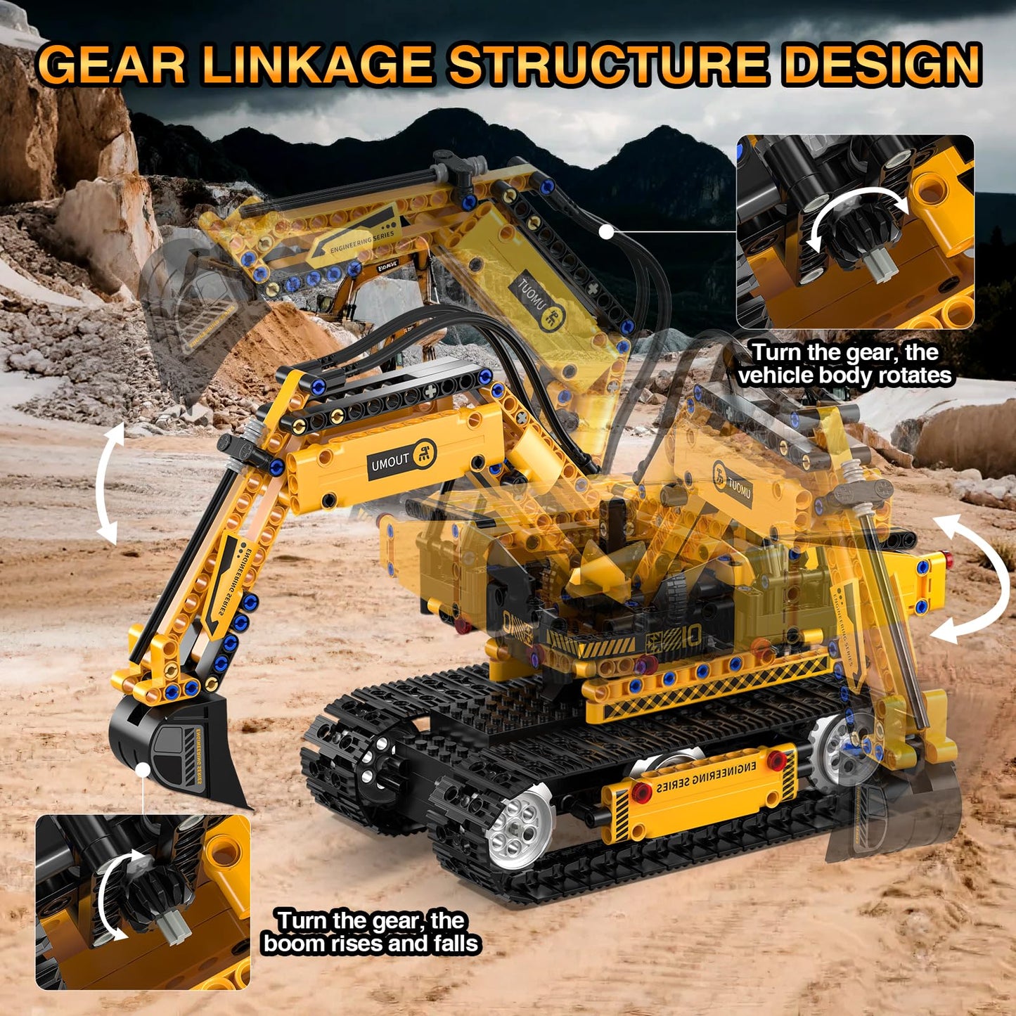 5 in 1 Building Toys STEM Robotics Kit for Kids 6-14, Remote & APP Controlled STEM Excavator/Truck/Robot/Bulldozer/Roller, 535 PCS Blocks RC Robot Erector Sets, Birthday Gift for 8 10 11 12+ Years Old