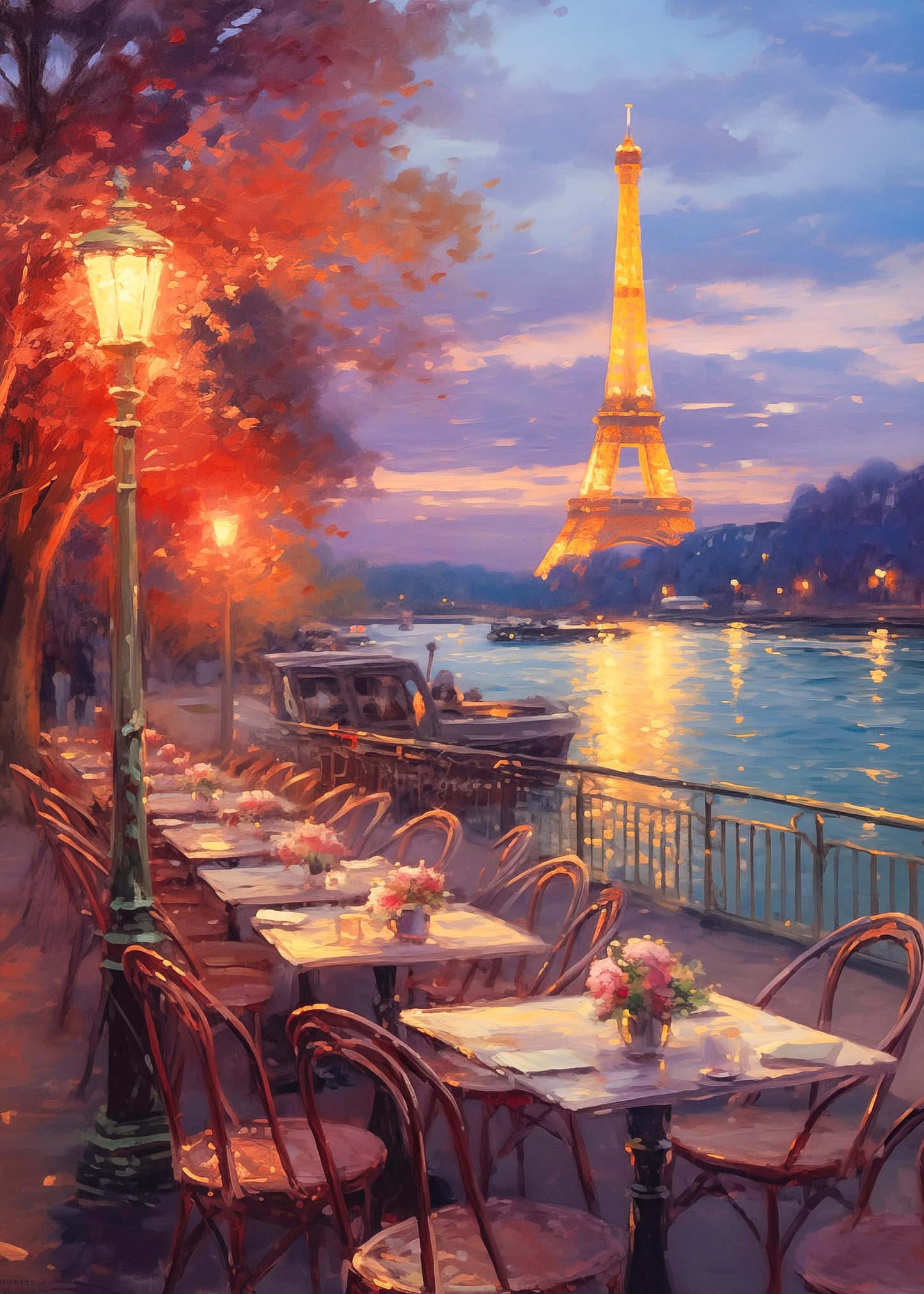 MBOQIU 1000 Piece Puzzle for Adults - Paris Riverside Puzzles for Adults 1000 Pieces, Letters on Back, Paris Night View Jigsaw Puzzle, Challenging Puzzles for Teens Seniors - 27.6 x 19.7 inches