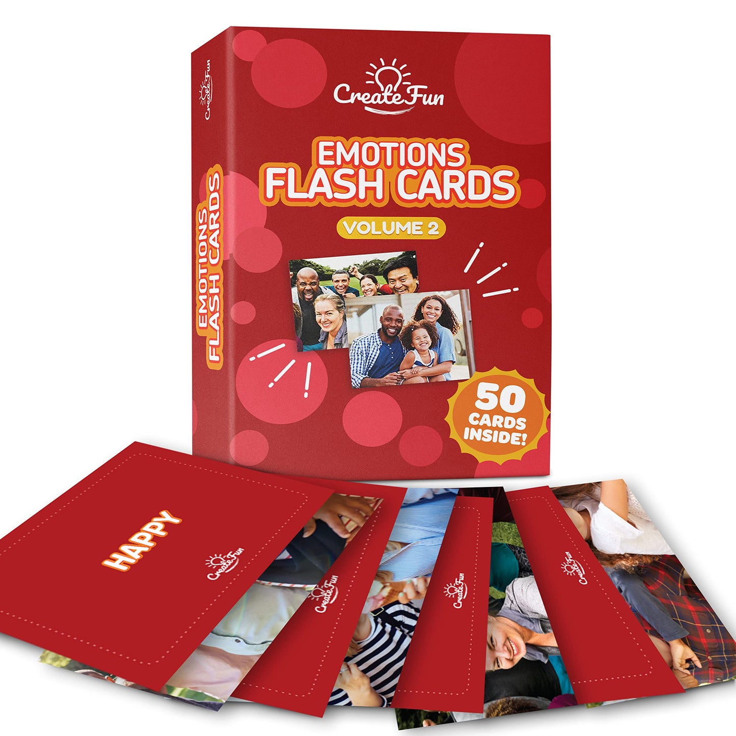 50 Emotions Flash Cards Volume 2 - Feeling Photo Cards for Kids, Adults, Seniors, Homeschool, Speech Therapy, ABA, Dementia, Aphasia, Occupational Therapy, ESL and Autism Learning Material