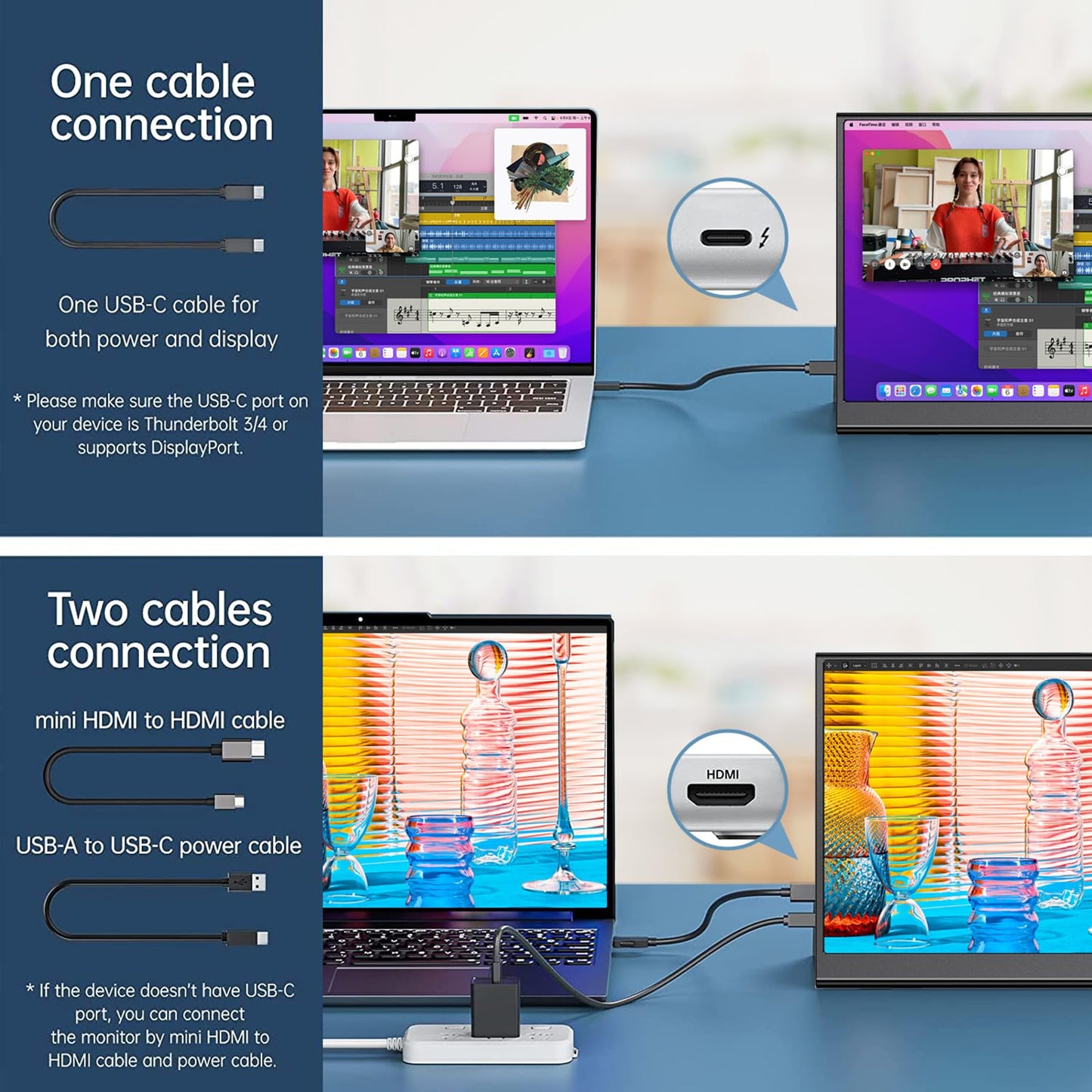 Anyuse Portable 16.0" QHD 2.5K Laptop Monitor - USB C HDMI Gaming Ultra-Slim IPS Display w/Smart Cover & Speakers, HDR Plug&Play, External Monitor for Laptop PC Phone Mac Xbox PS5/PS4 Switch
