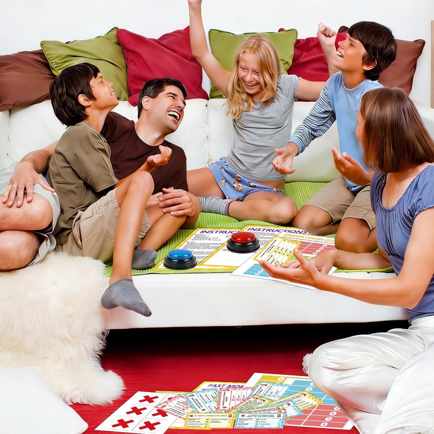 Christian Bible Feud Game with Buzzers Religious Trivia Card Game for Church Group Activities Bible Quiz Game for Family Game Night Christmas Party Classroom Team Building