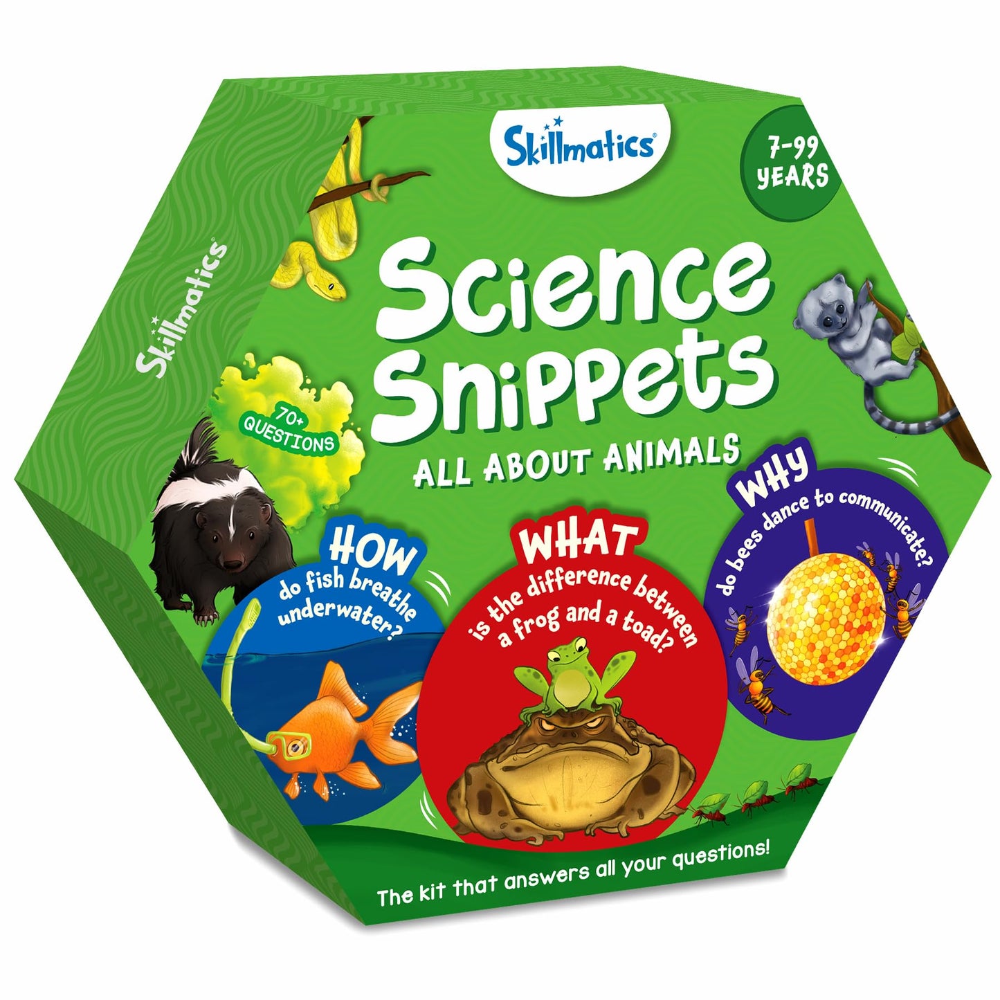 Skillmatics Flash Cards - Science Snippets Animals, STEM Learning Educational Toys & Learning Aids for Kids, Gifts for Boys & Girls Ages 7, 8, 9 & Up, Homeschool, Classroom & Travel Activity