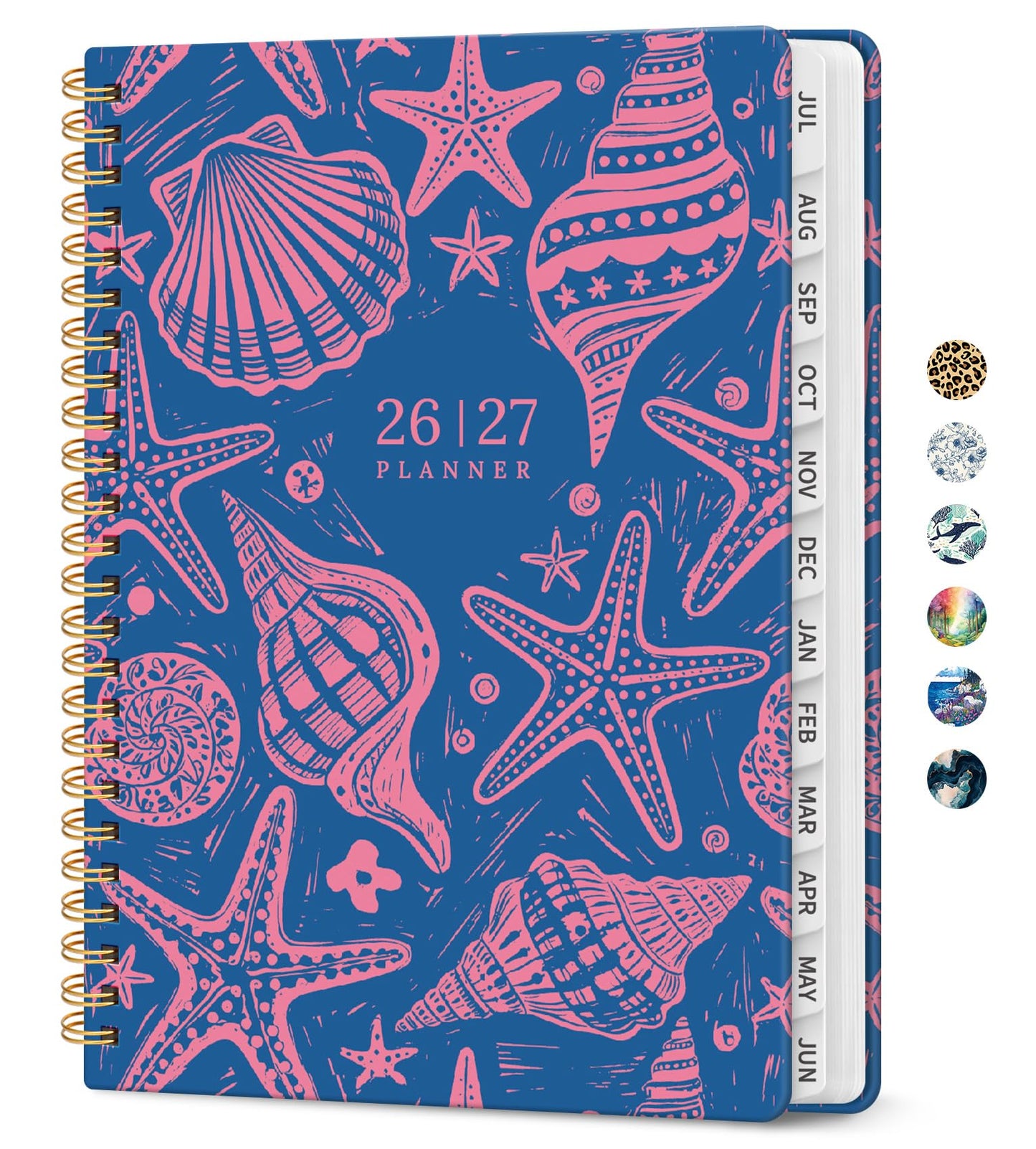 Planner 2026–2027, Weekly & Monthly Academic Organizer for School Year, Jul 2026–Jun 2027, Hardcover Planner with Tabs, Back to School Essential, 6.3" x 8.5", Coastal Whispers