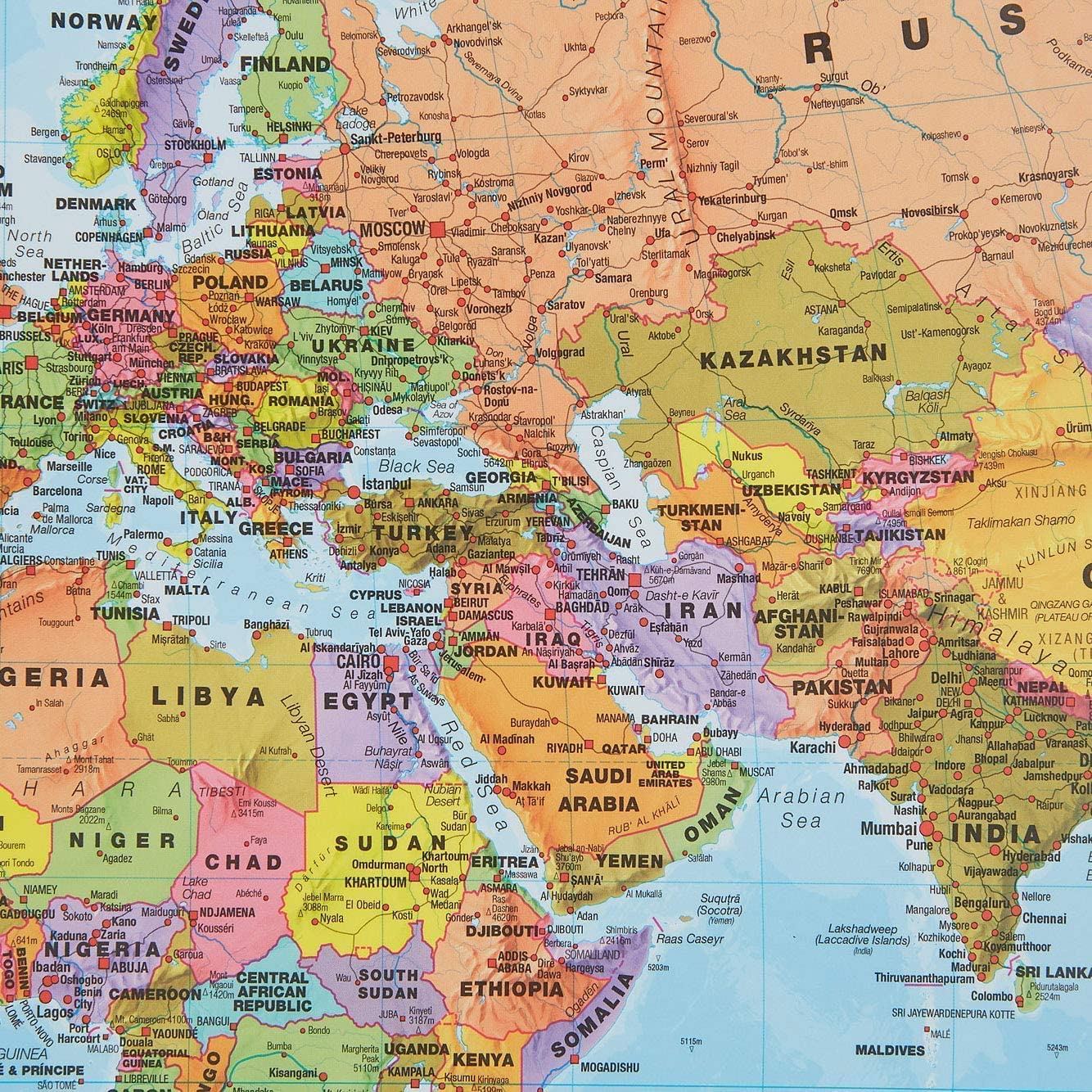 Giant World MegaMap, Large Wall Map (World Map with Flags - 23 x 33cm)