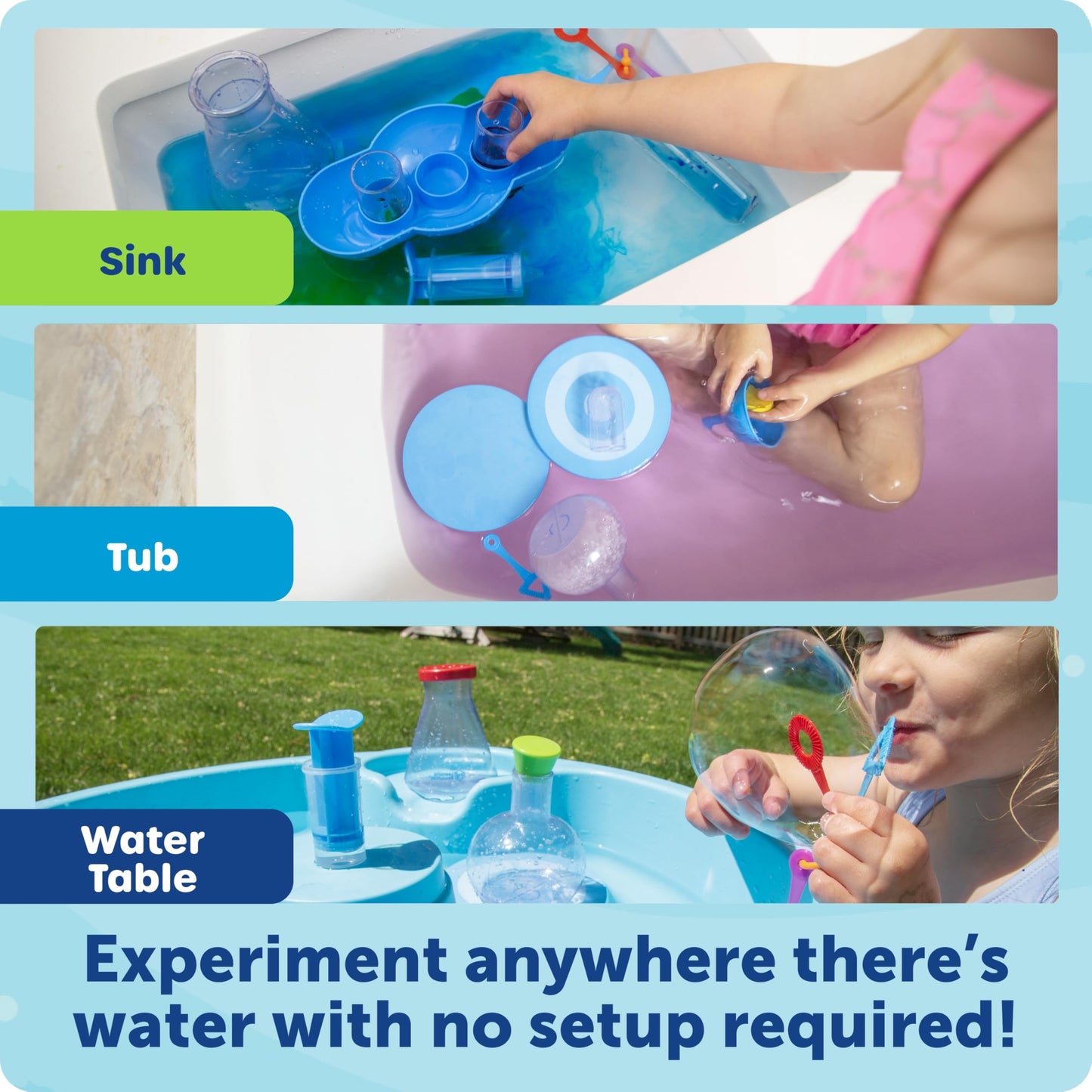 Learning Resources Splashology, Water Lab Science Kit, STEM Playtime, Water Activities, 19 Pieces, Ages 3+